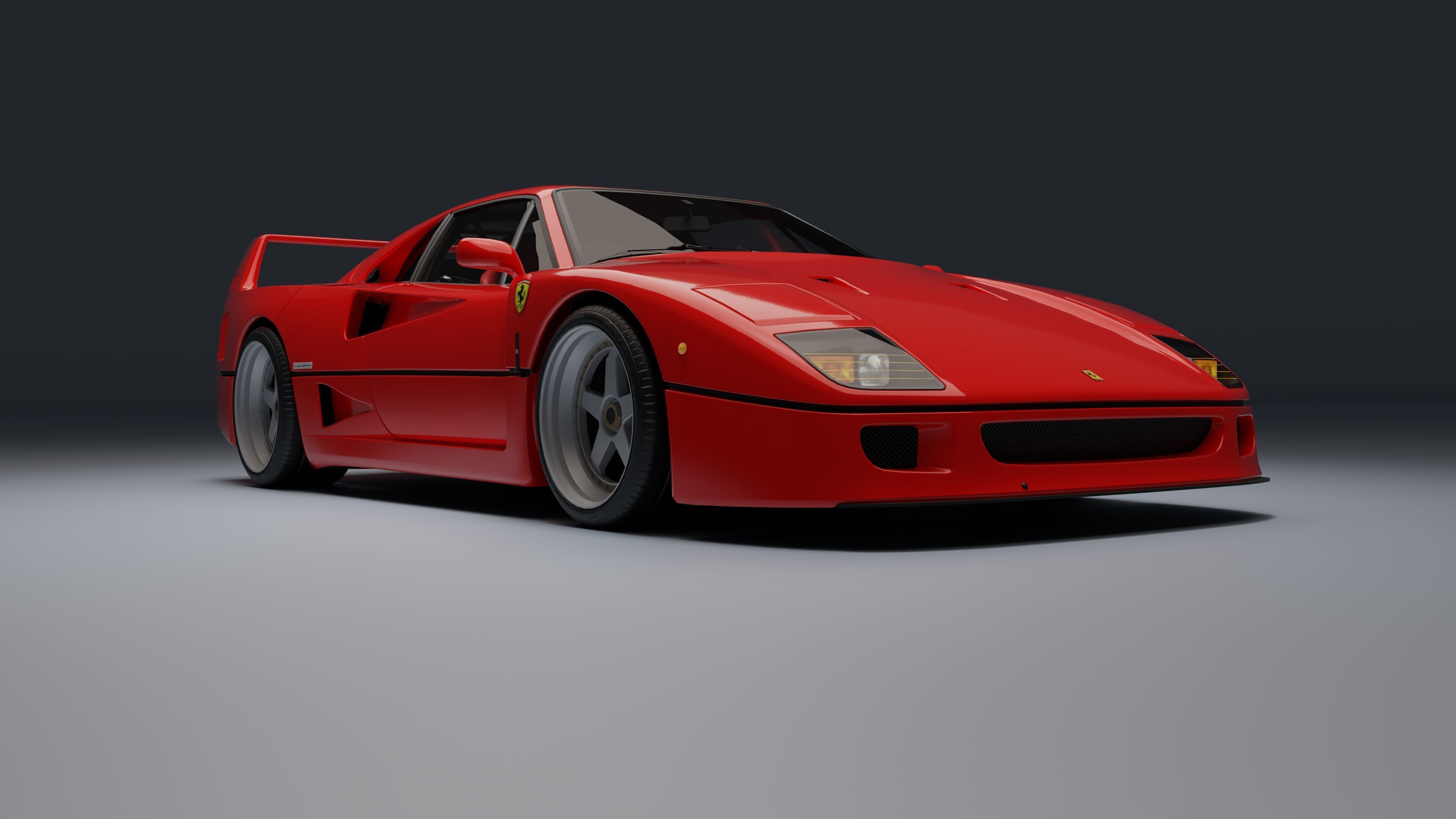 Ferrari F40 Low-poly 3D model_13