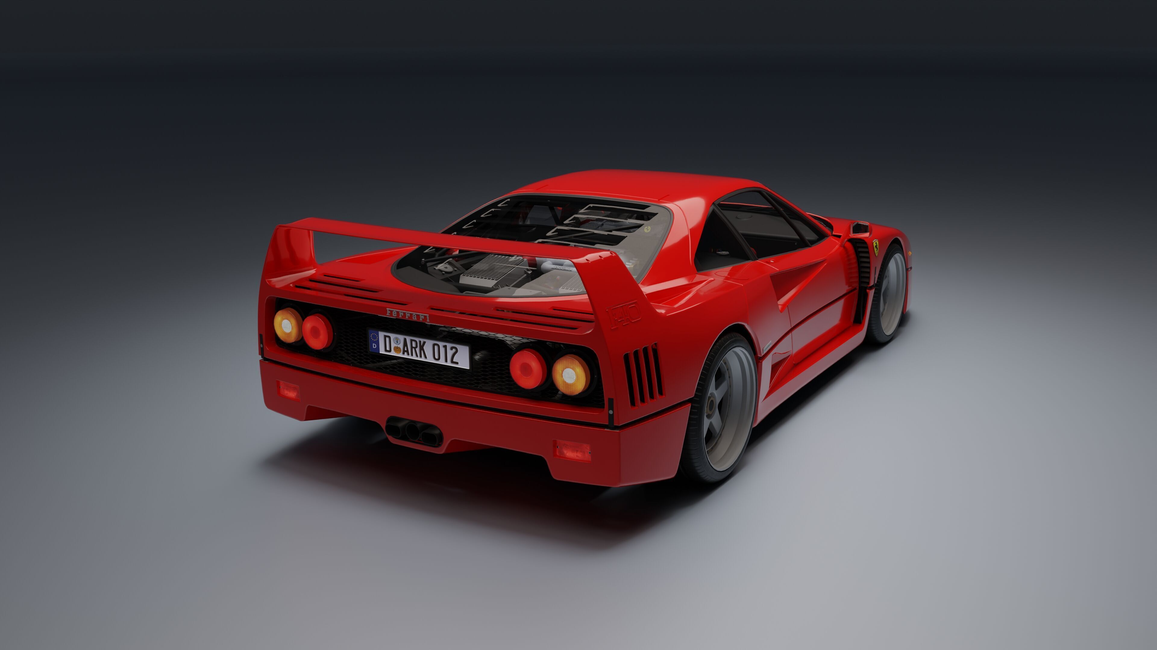 Ferrari F40 Low-poly 3D model_17