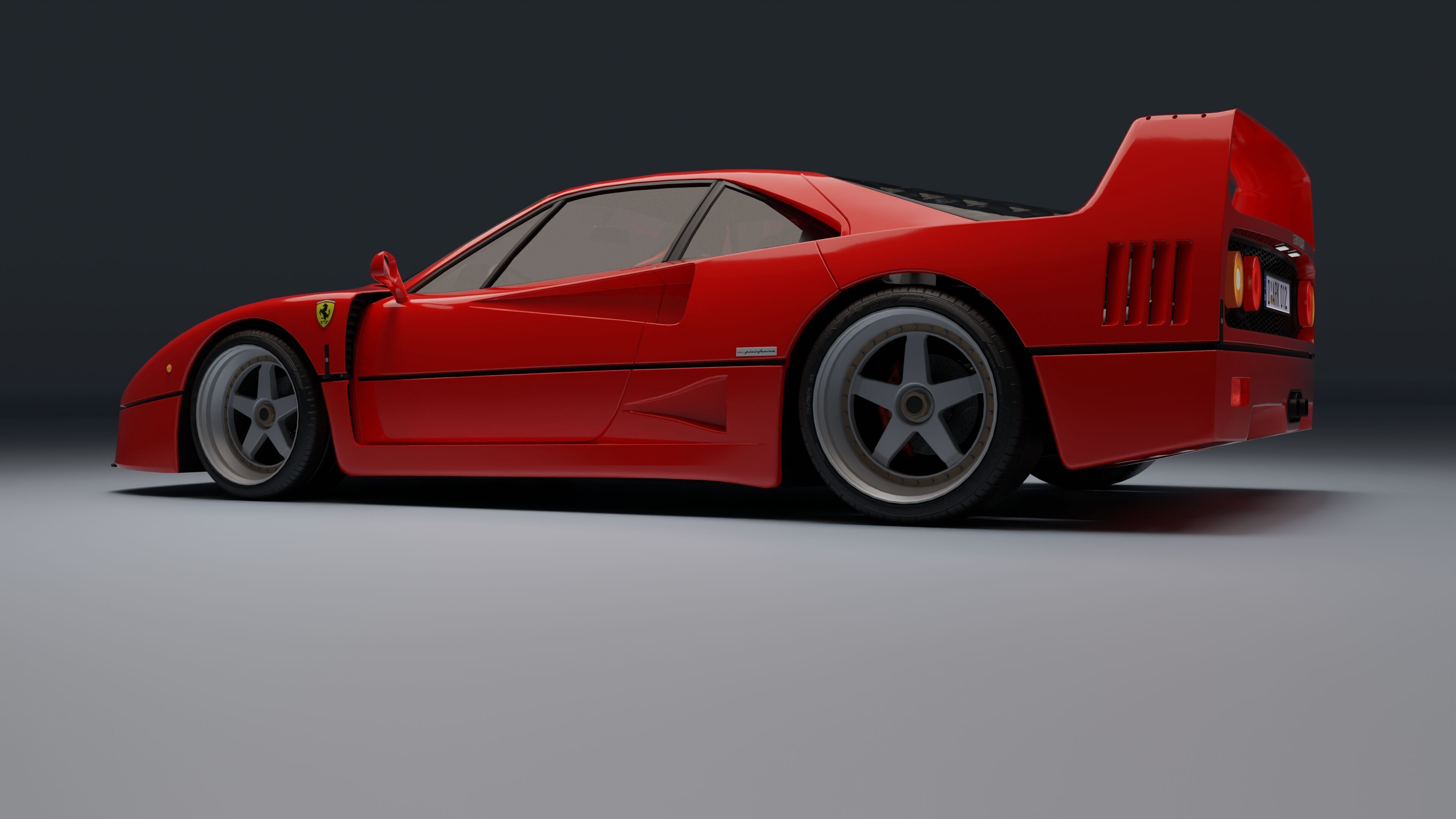 Ferrari F40 Low-poly 3D model_12