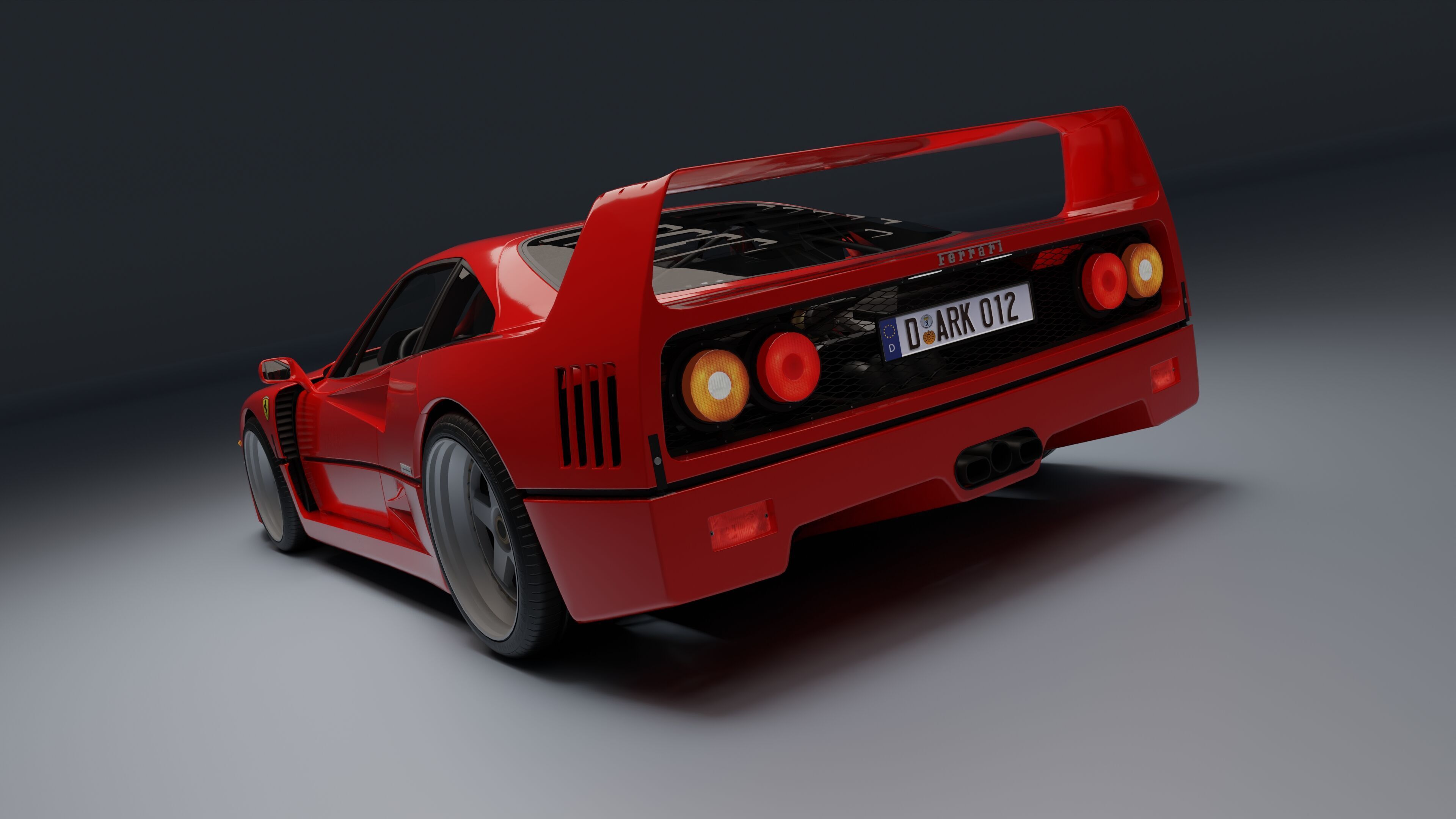 Ferrari F40 Low-poly 3D model_35