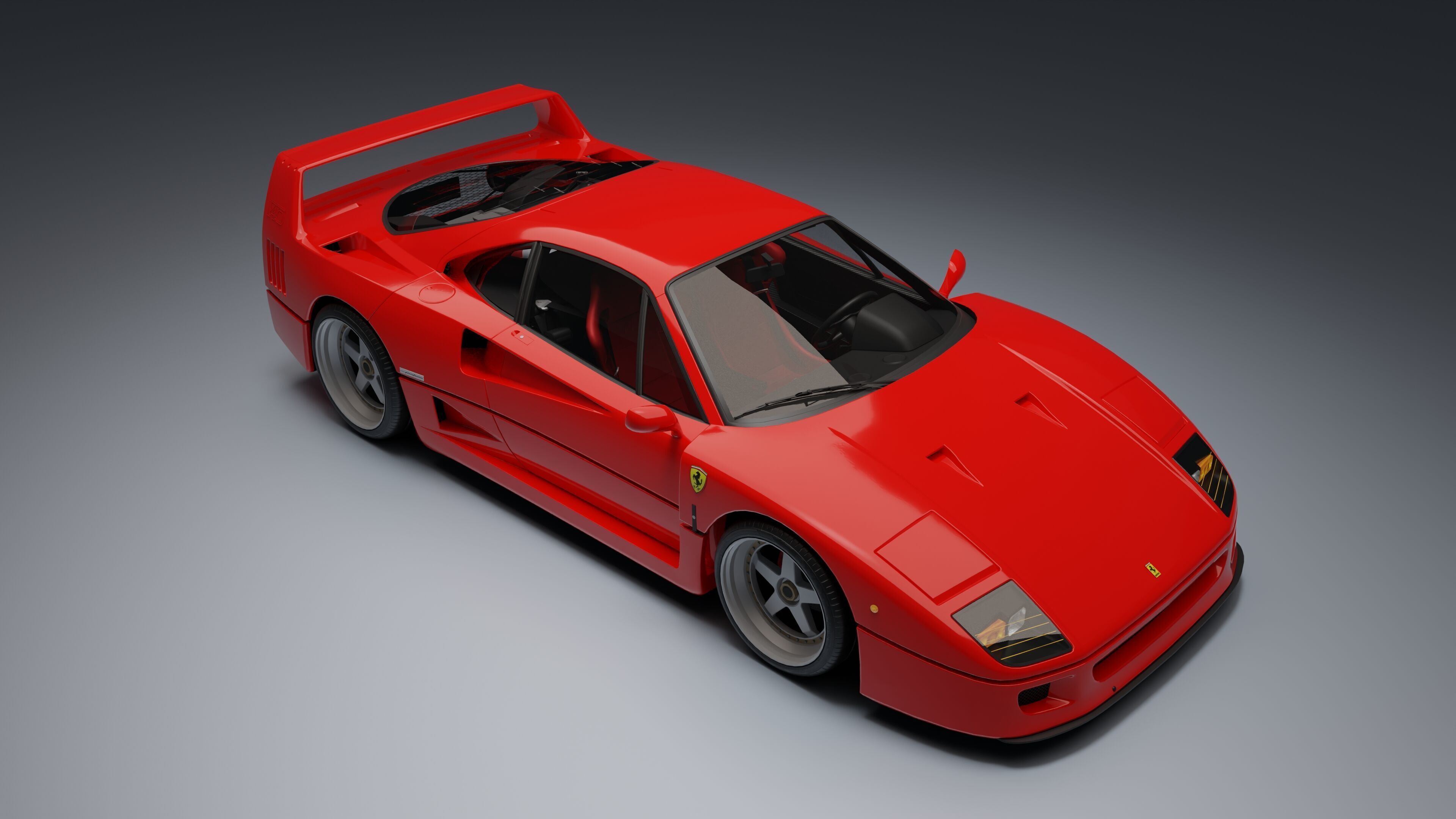 Ferrari F40 Low-poly 3D model_21