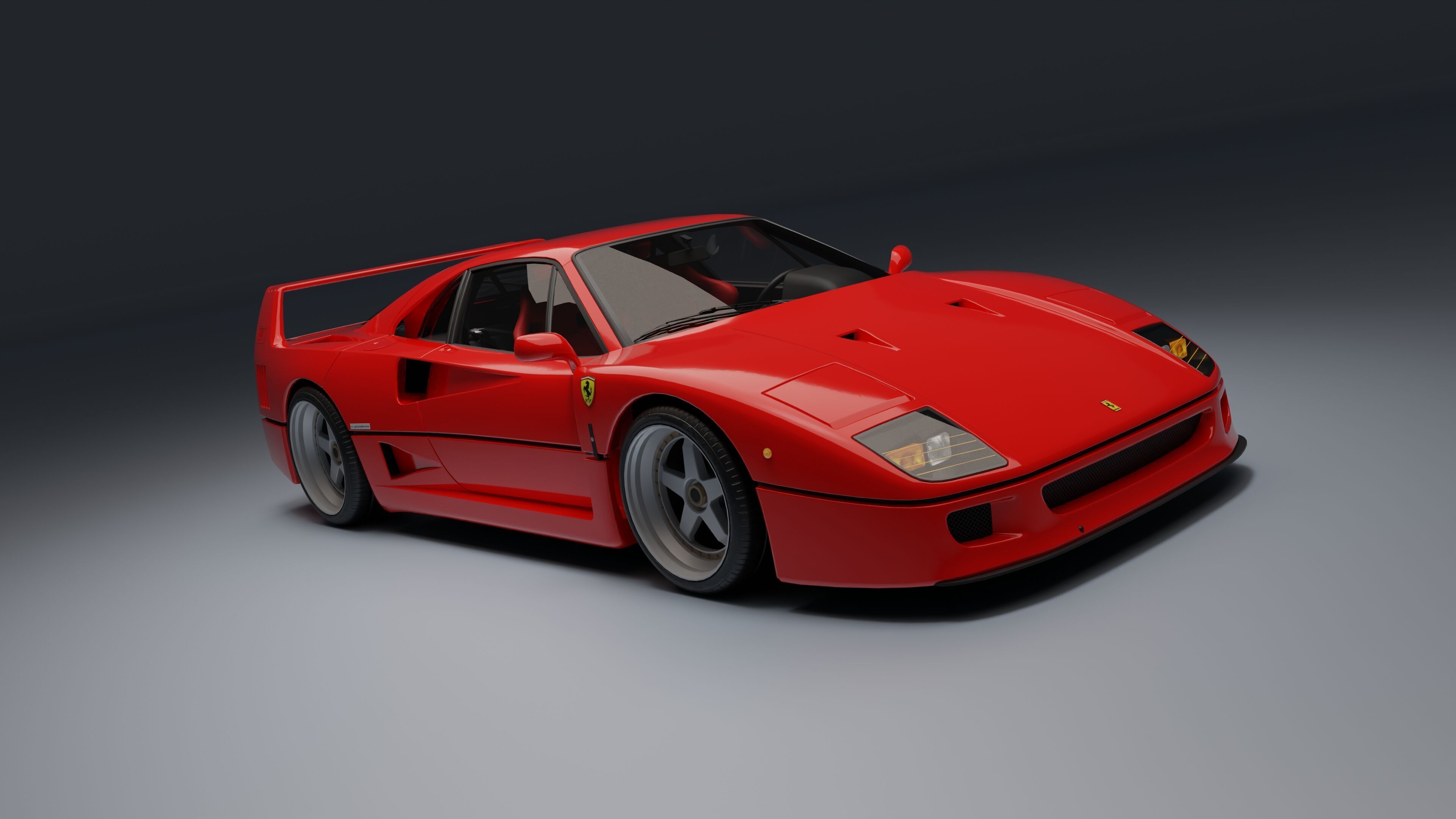 Ferrari F40 Low-poly 3D model_15