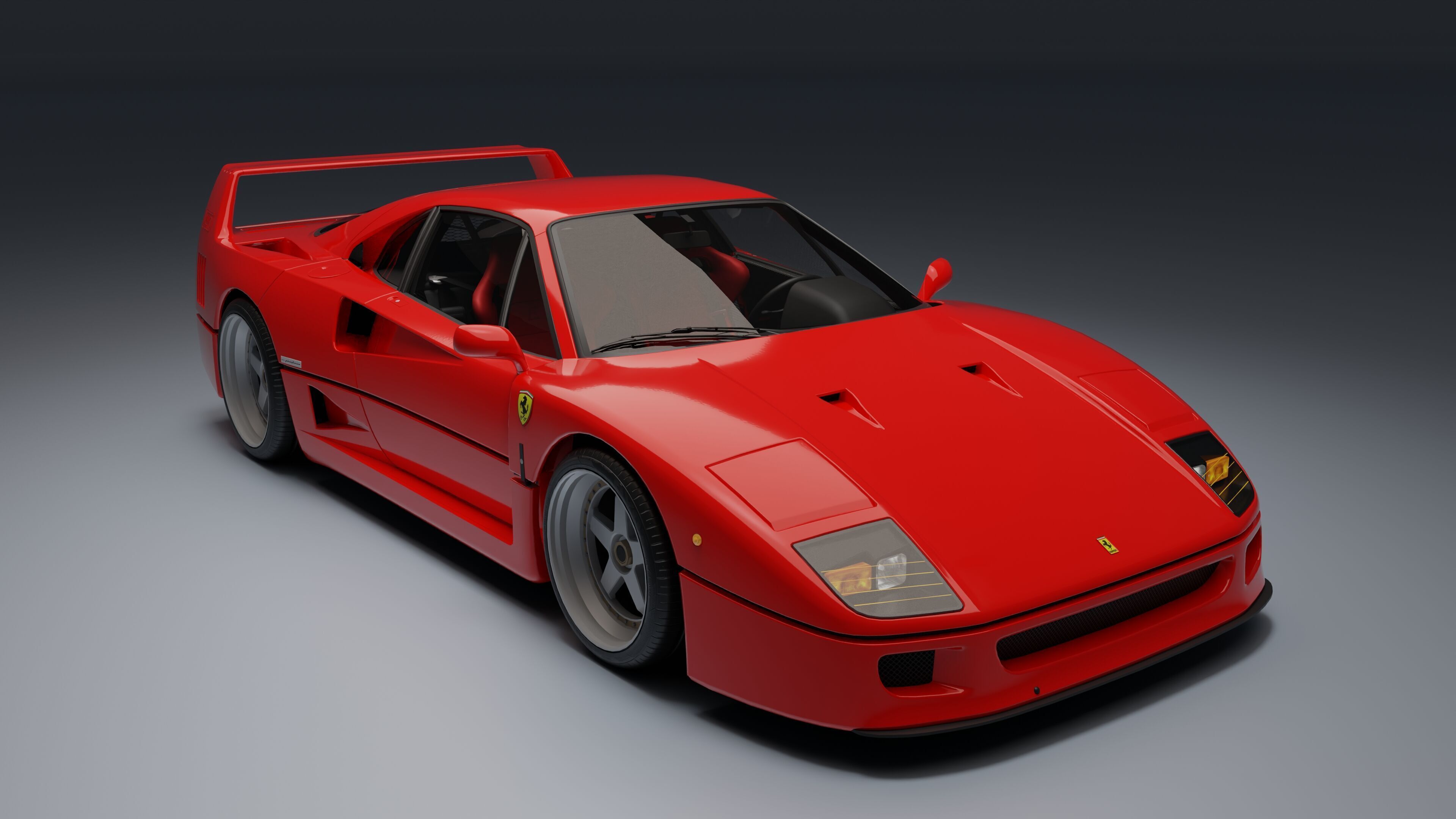 Ferrari F40 Low-poly 3D model_6
