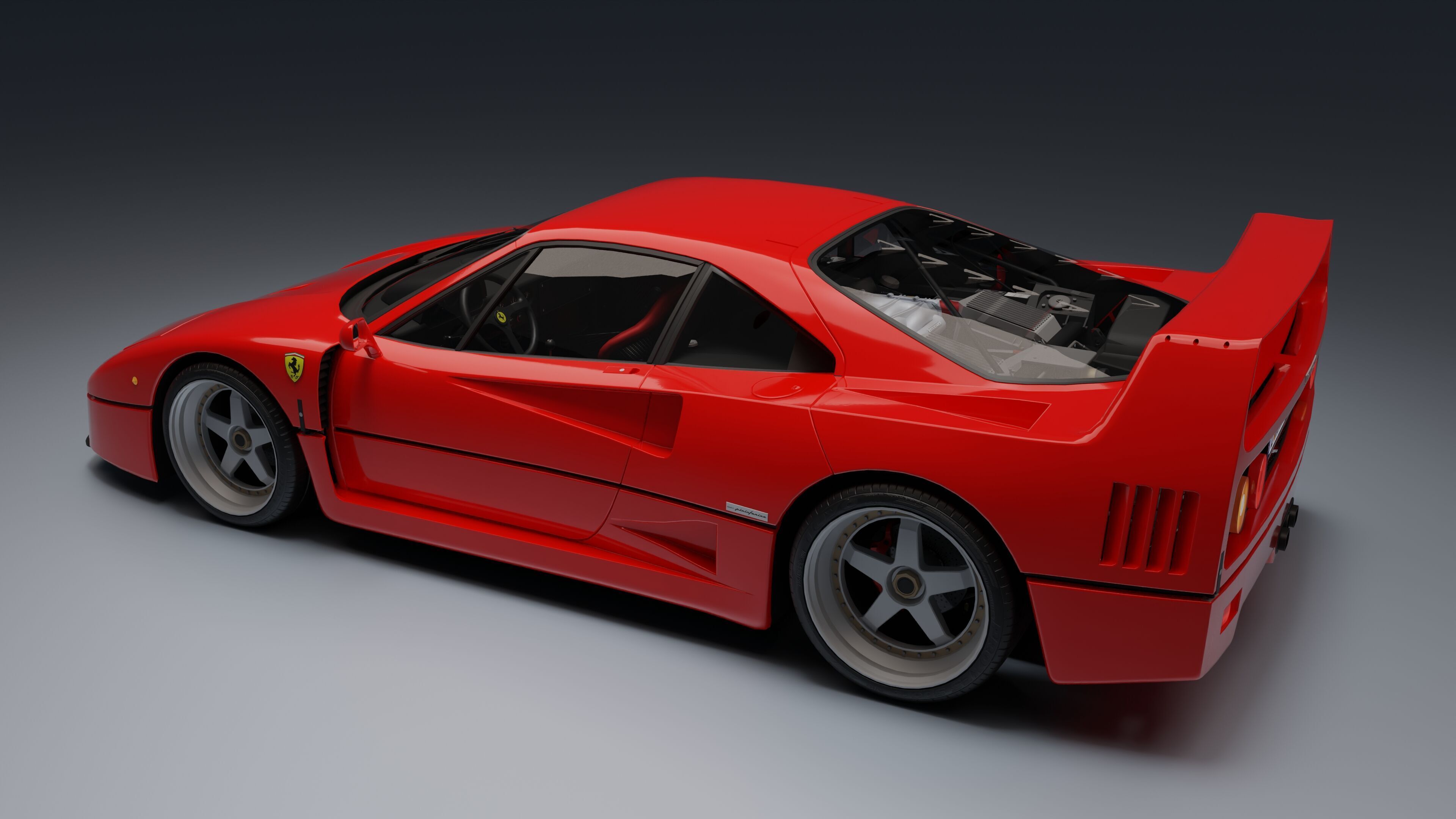 Ferrari F40 Low-poly 3D model_8