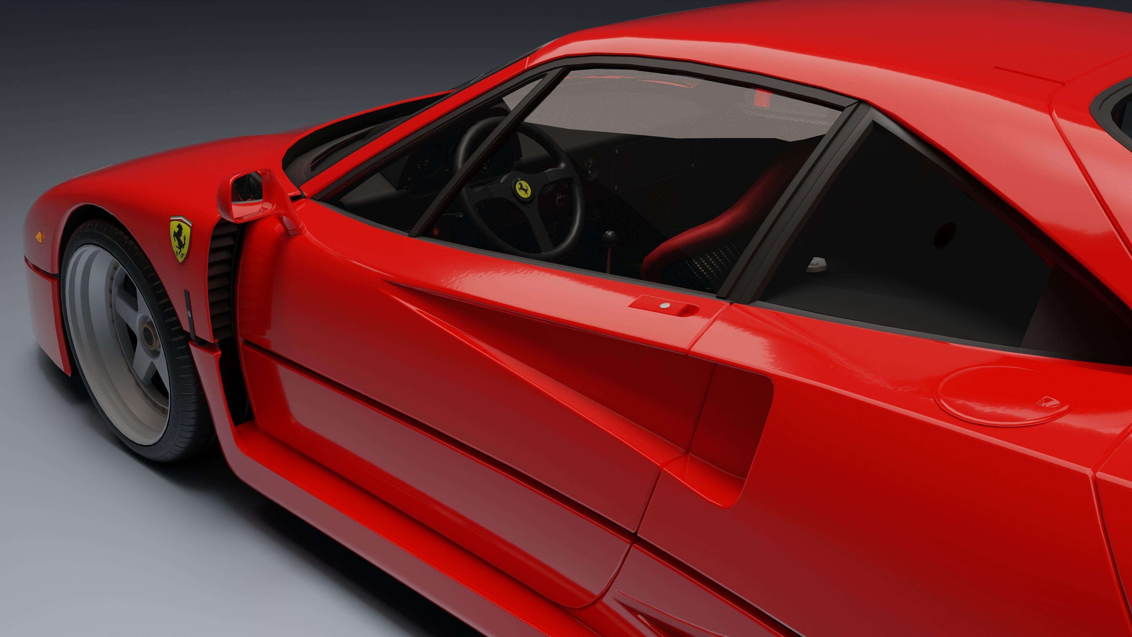 Ferrari F40 Low-poly 3D model_26