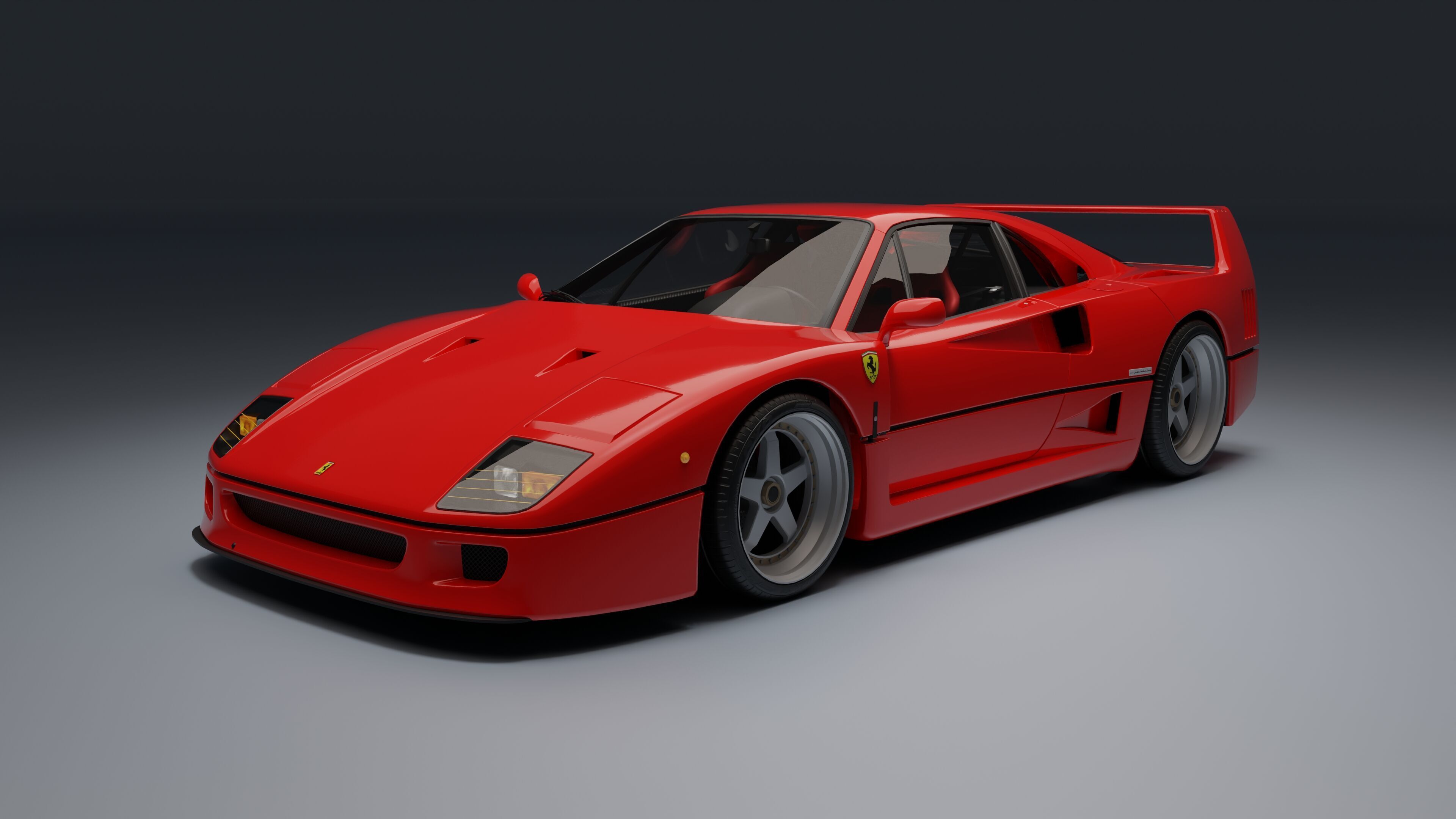 Ferrari F40 Low-poly 3D model_4