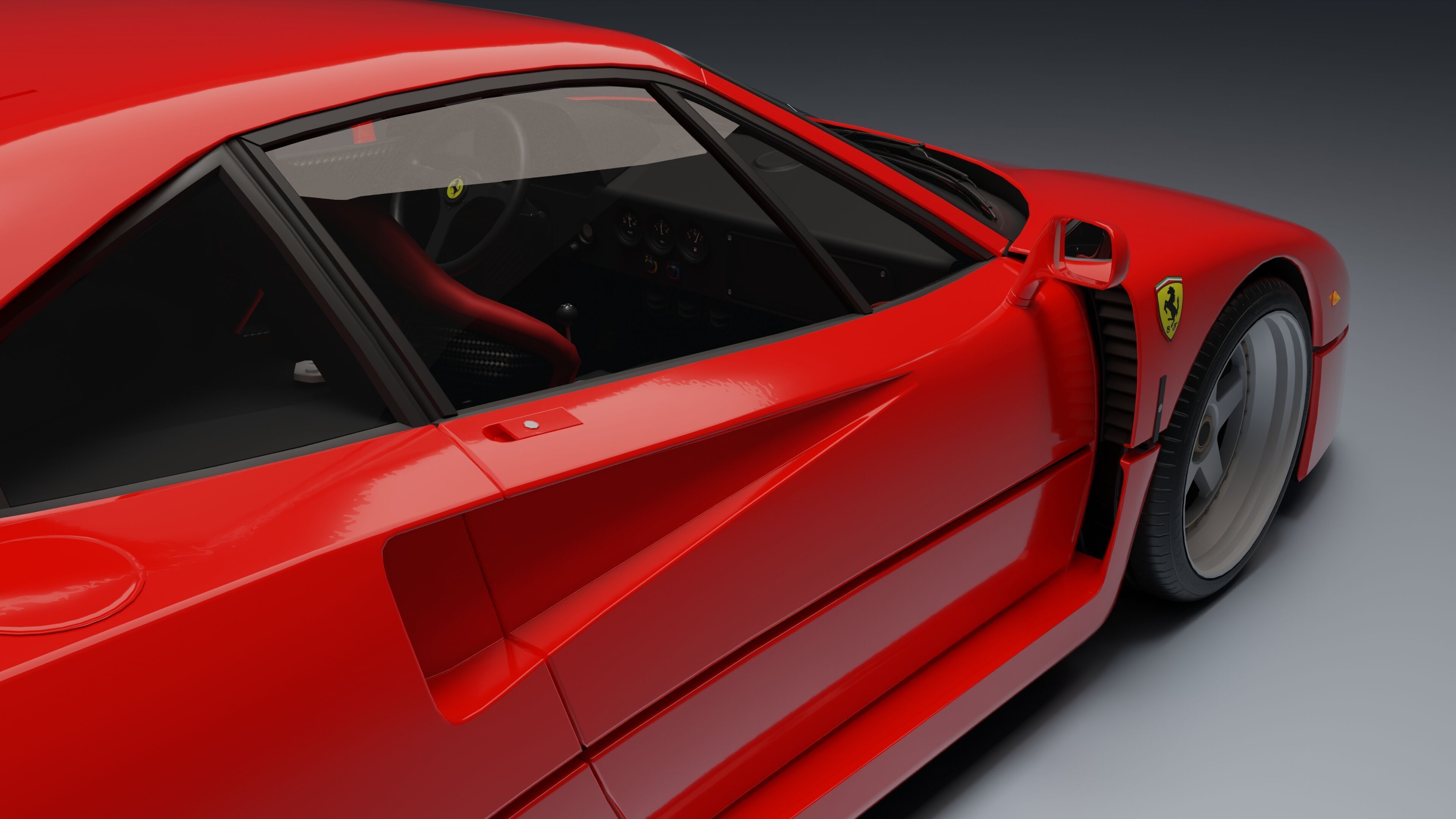 Ferrari F40 Low-poly 3D model_27