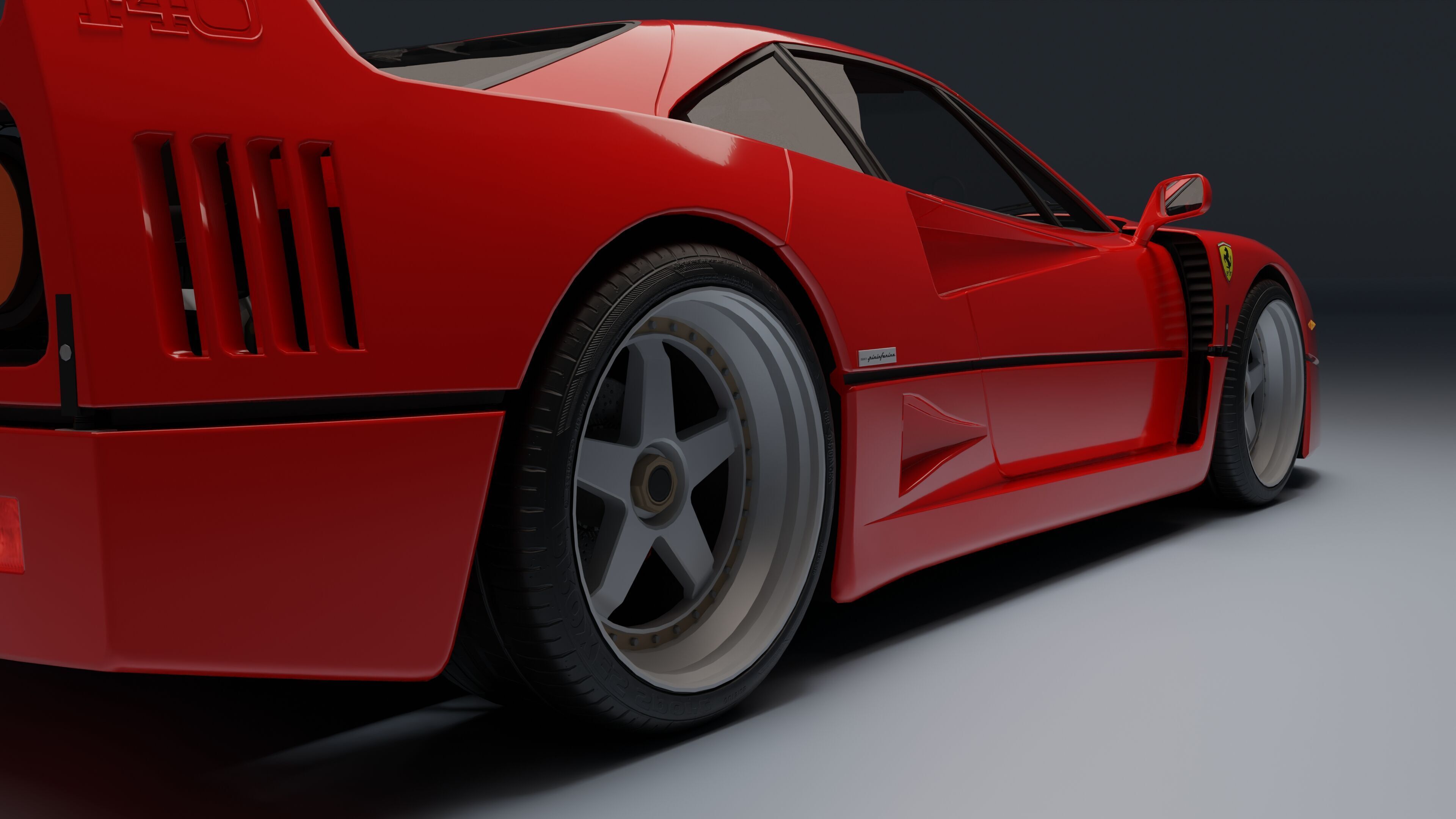 Ferrari F40 Low-poly 3D model_11