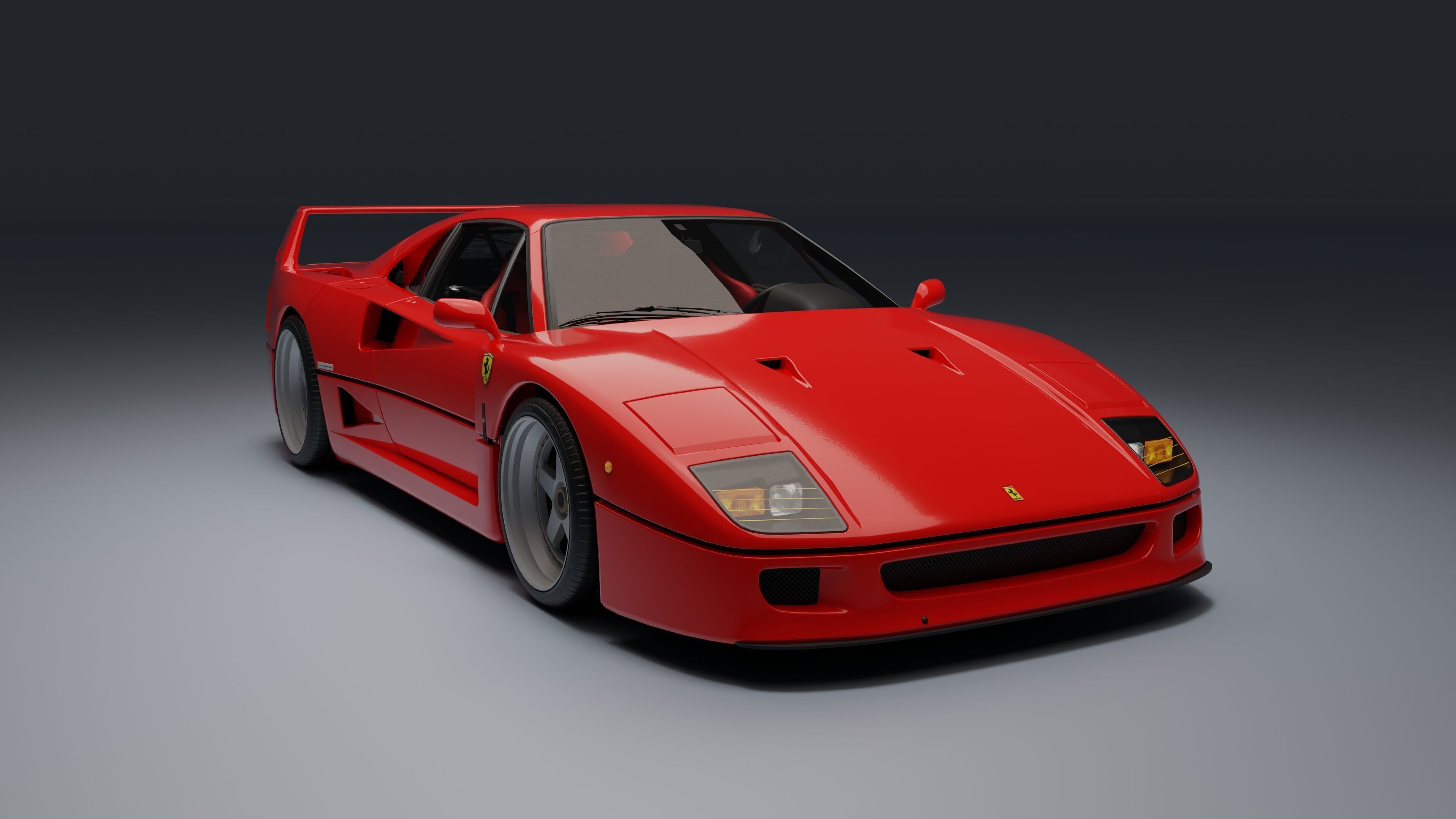 Ferrari F40 Low-poly 3D model_1