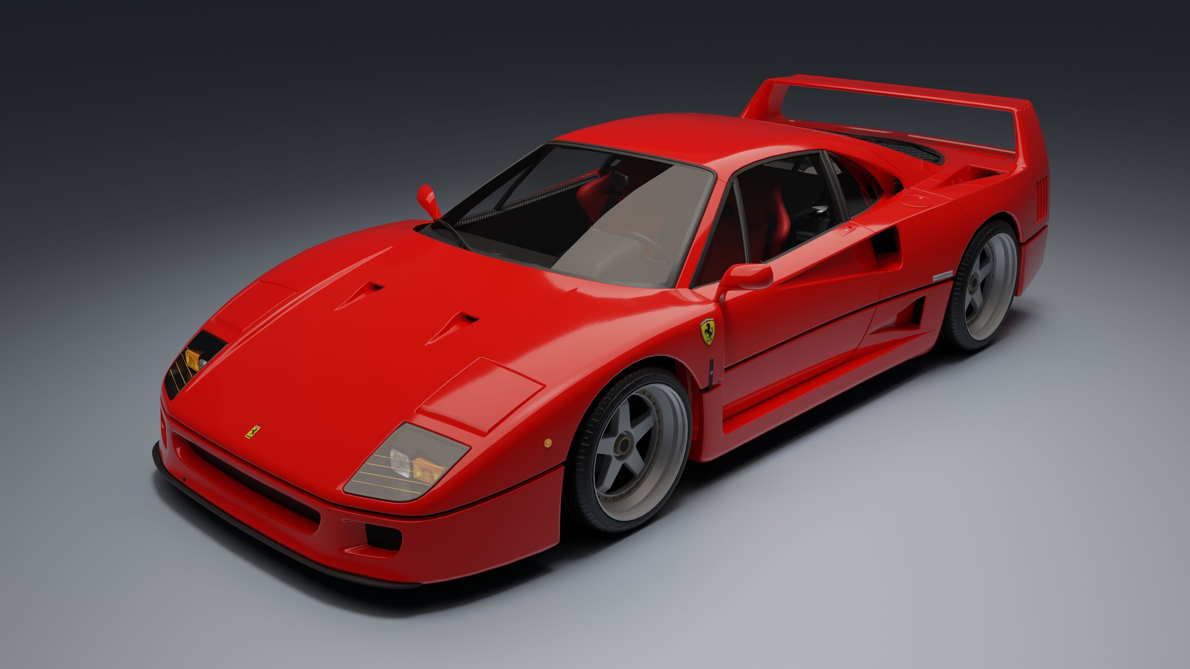 Ferrari F40 Low-poly 3D model_7