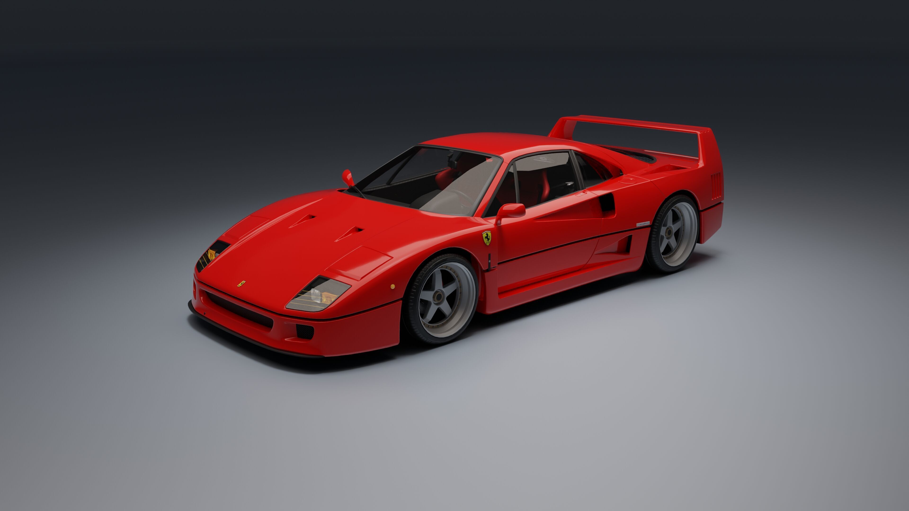 Ferrari F40 Low-poly 3D model_16