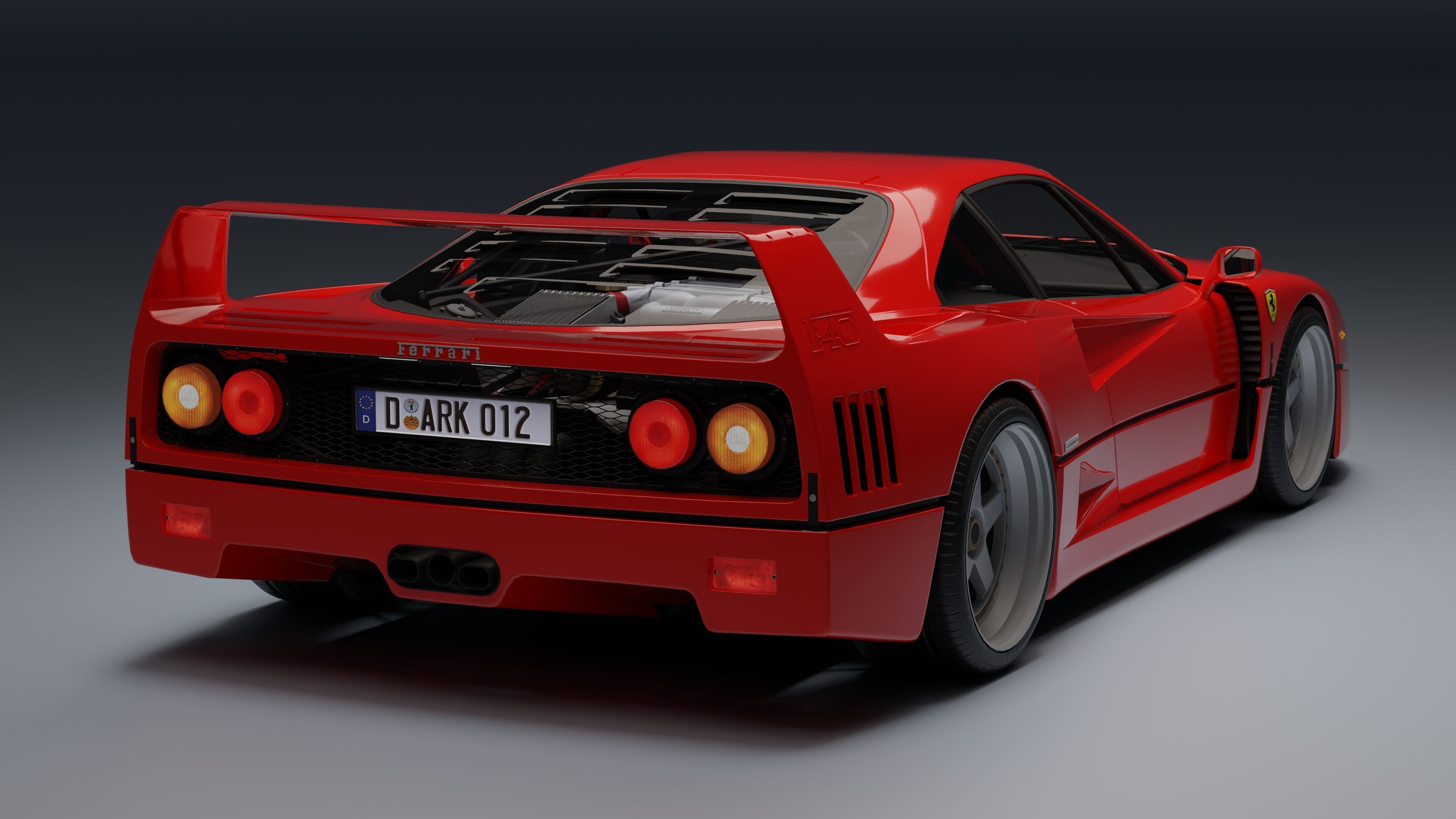 Ferrari F40 Low-poly 3D model_28