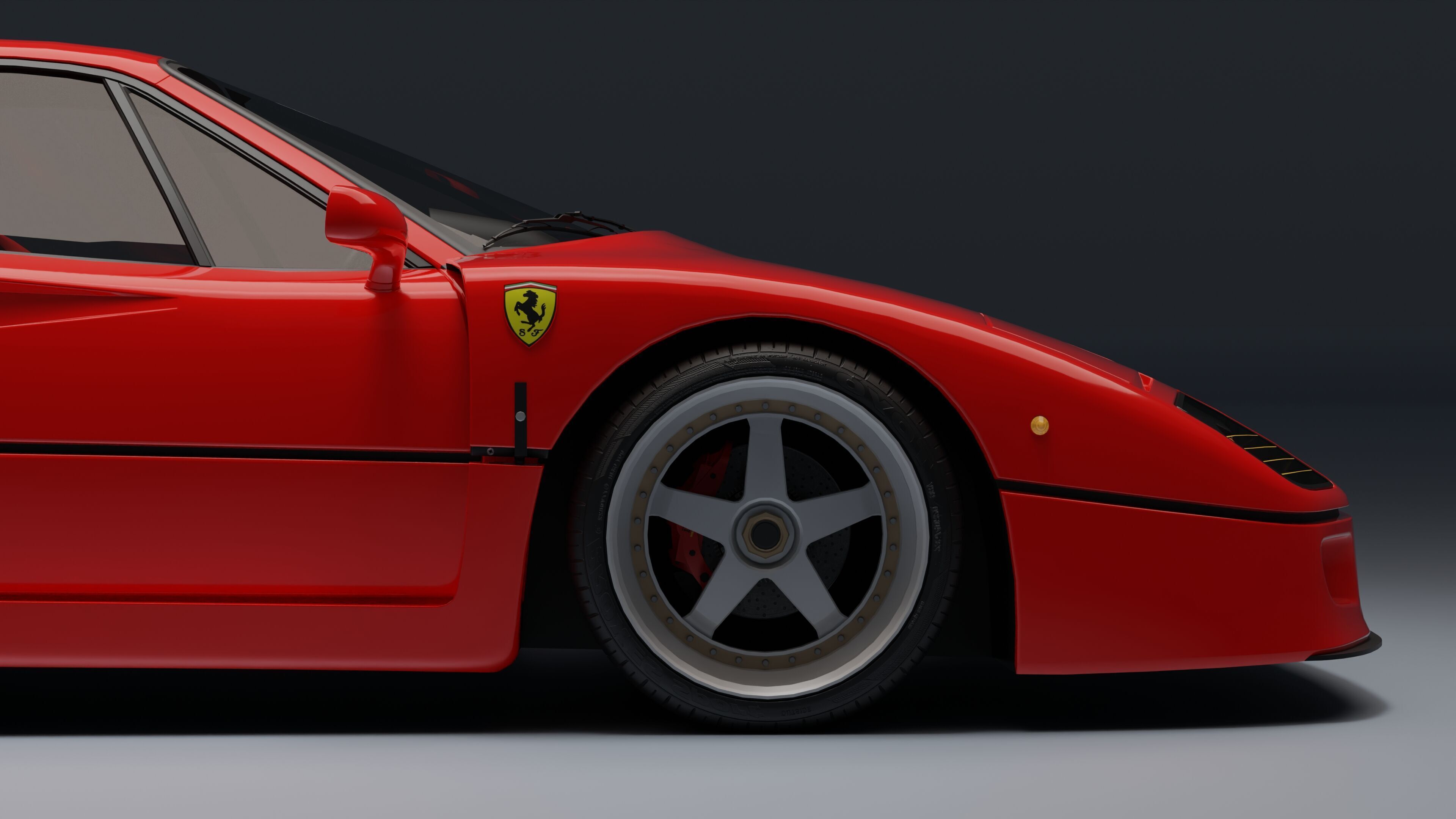 Ferrari F40 Low-poly 3D model_32