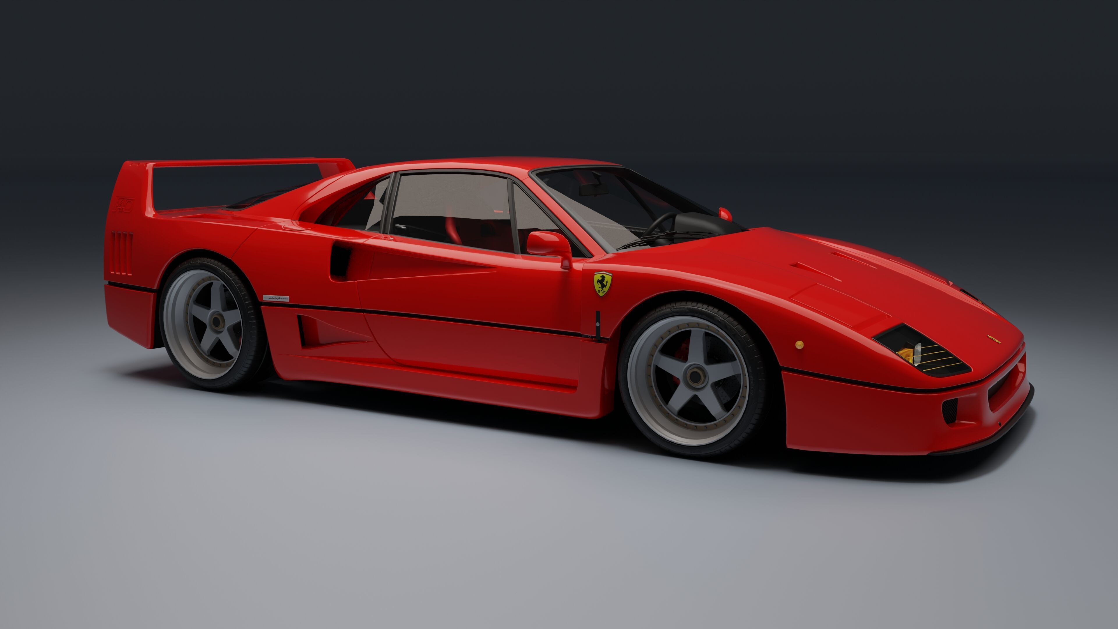 Ferrari F40 Low-poly 3D model_2