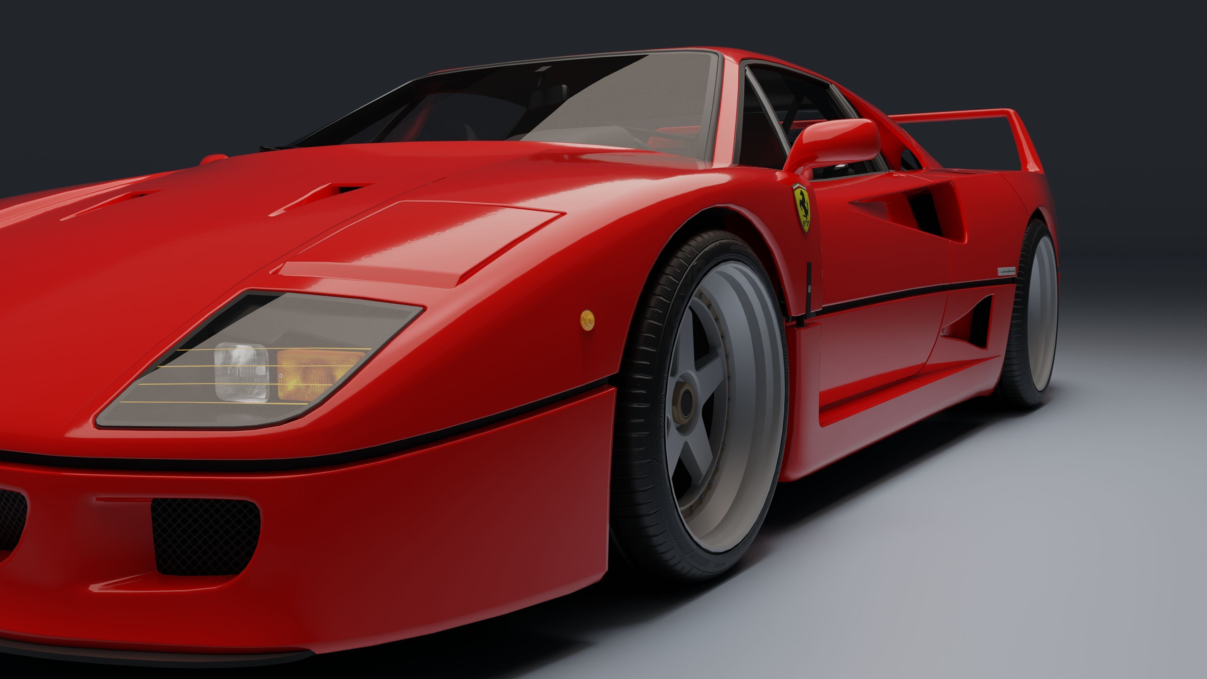 Ferrari F40 Low-poly 3D model_24