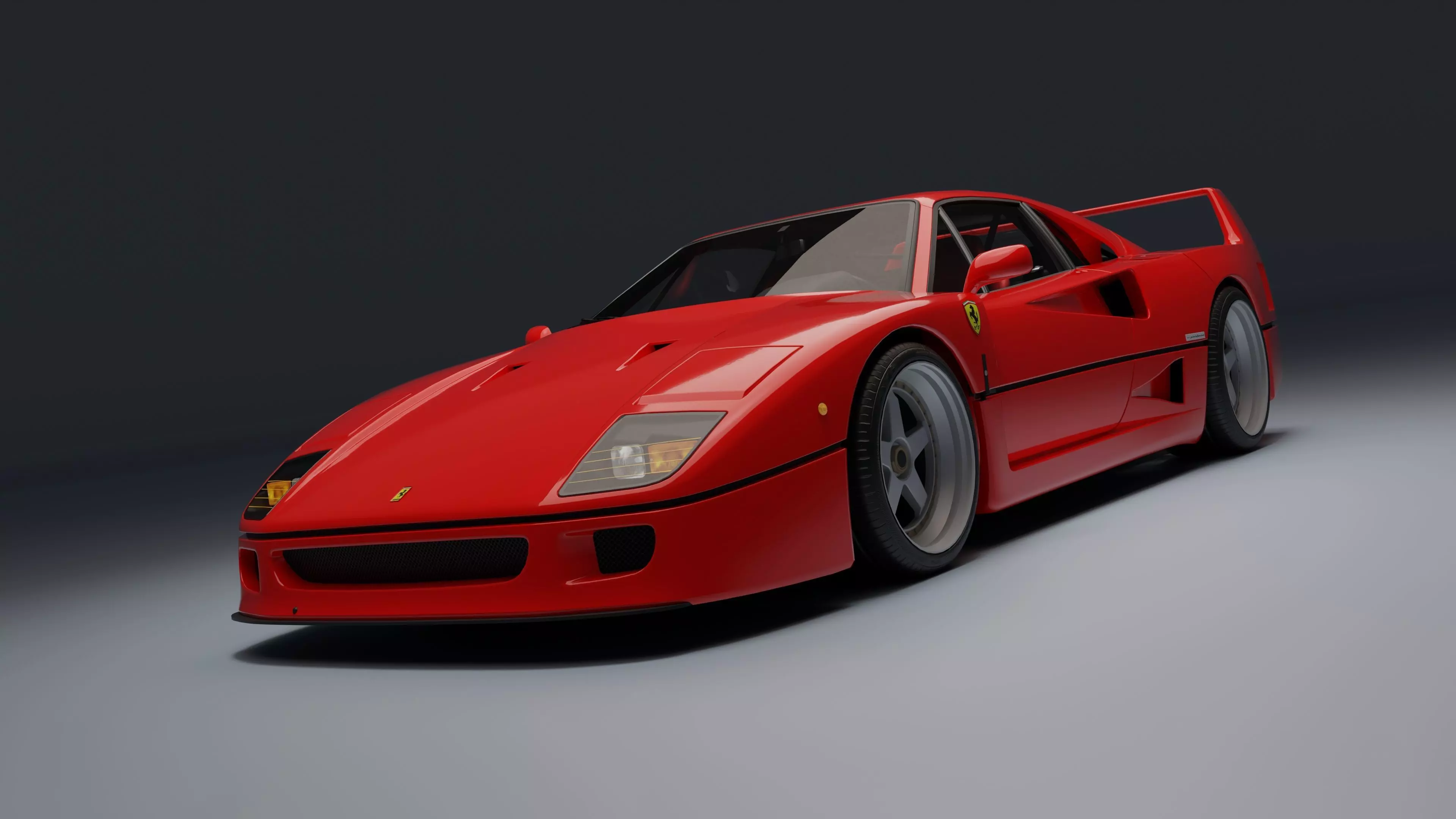 Ferrari F40 Low-poly 3D model_0