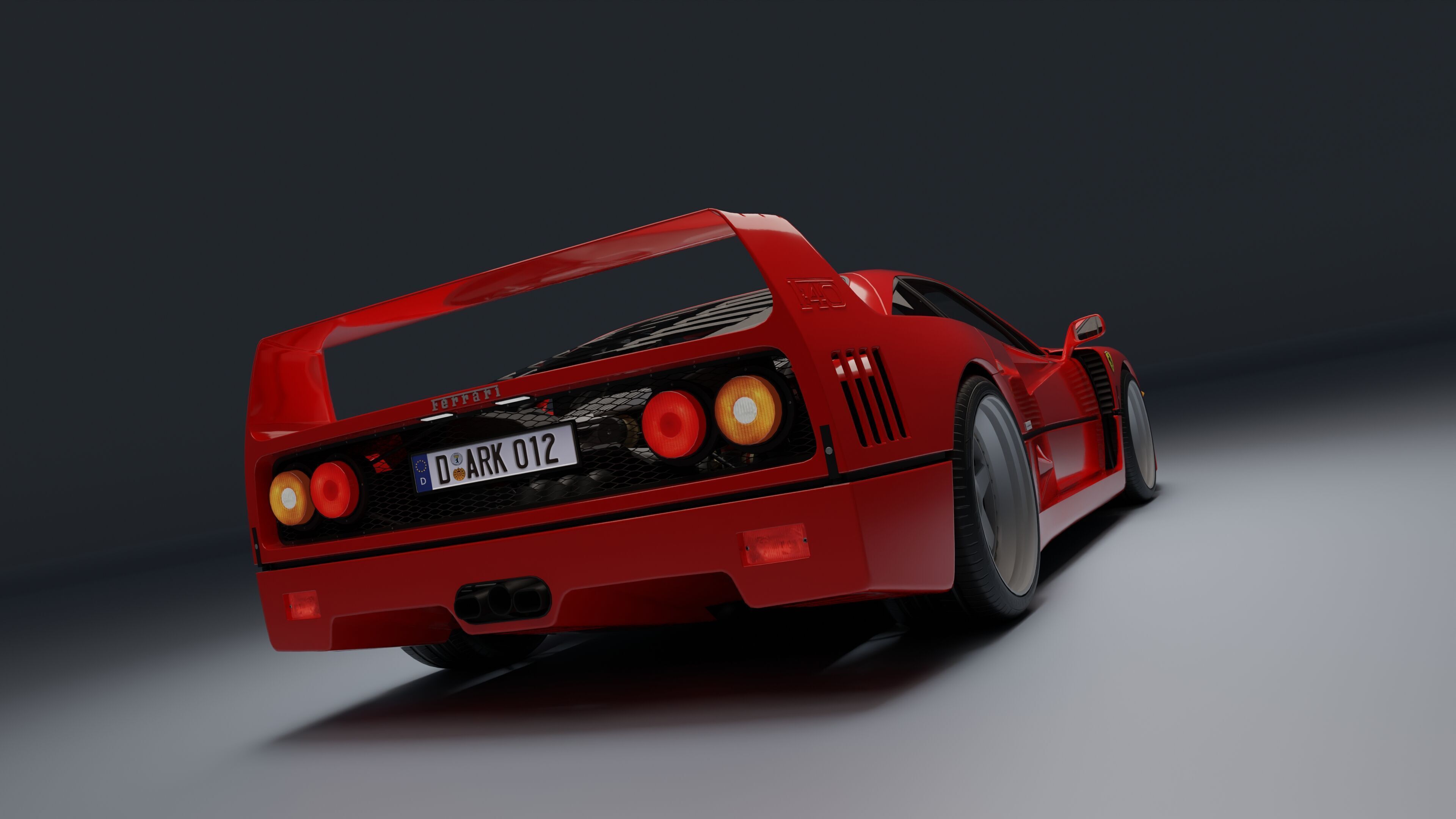 Ferrari F40 Low-poly 3D model_34