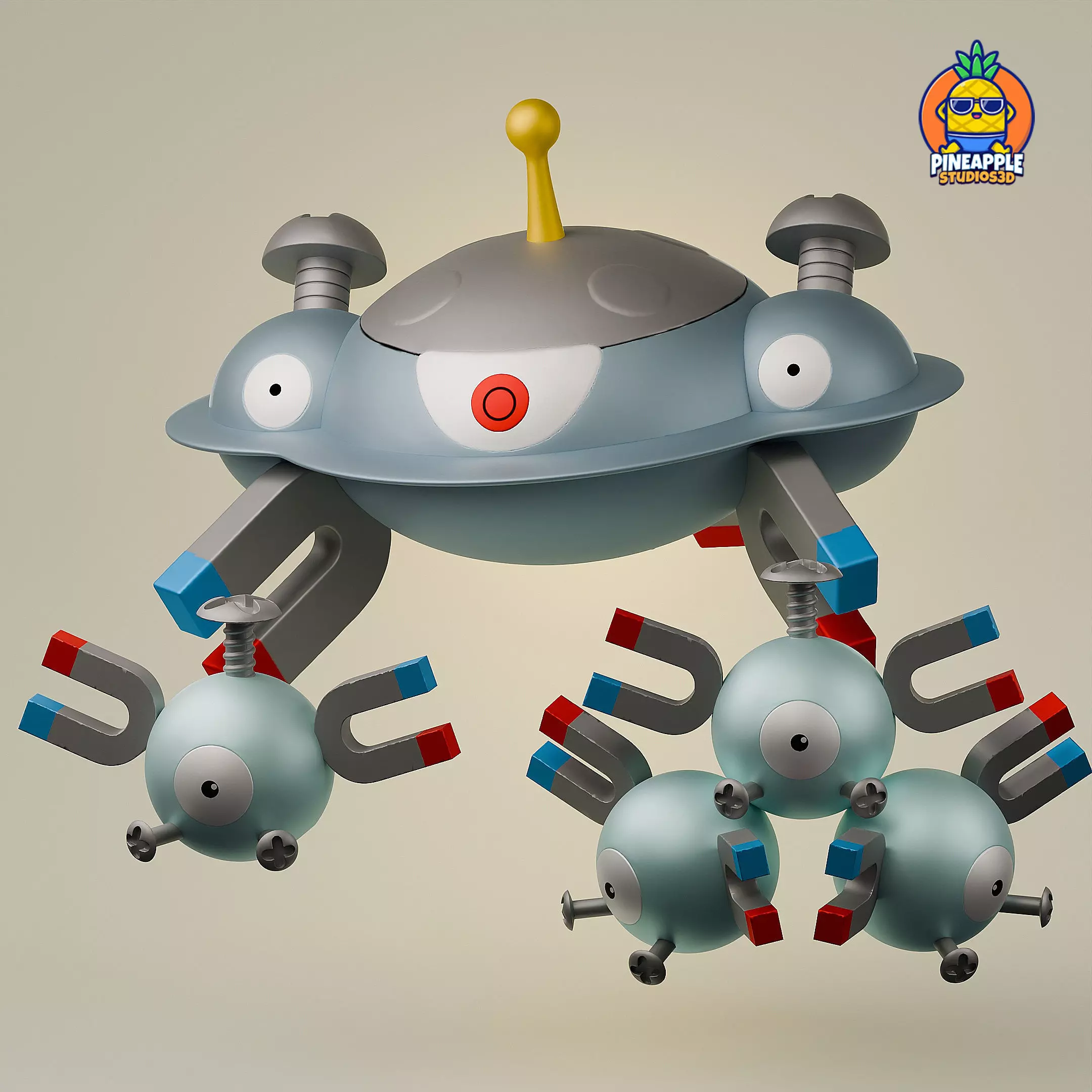 magnemite magneton and magnezone pack 3D print model