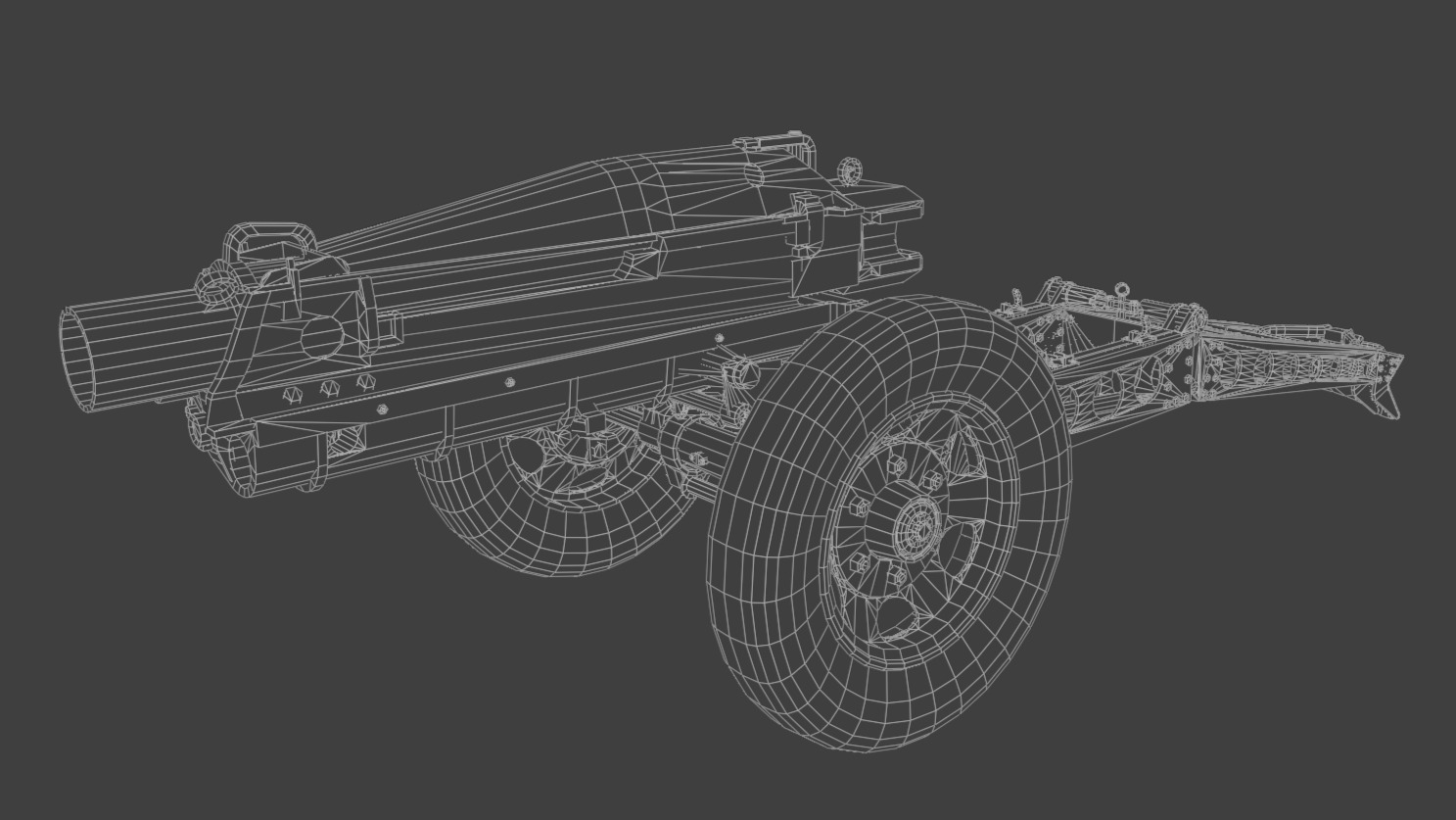 75mm pack howitzer M1A1 Low-poly 3D model_6