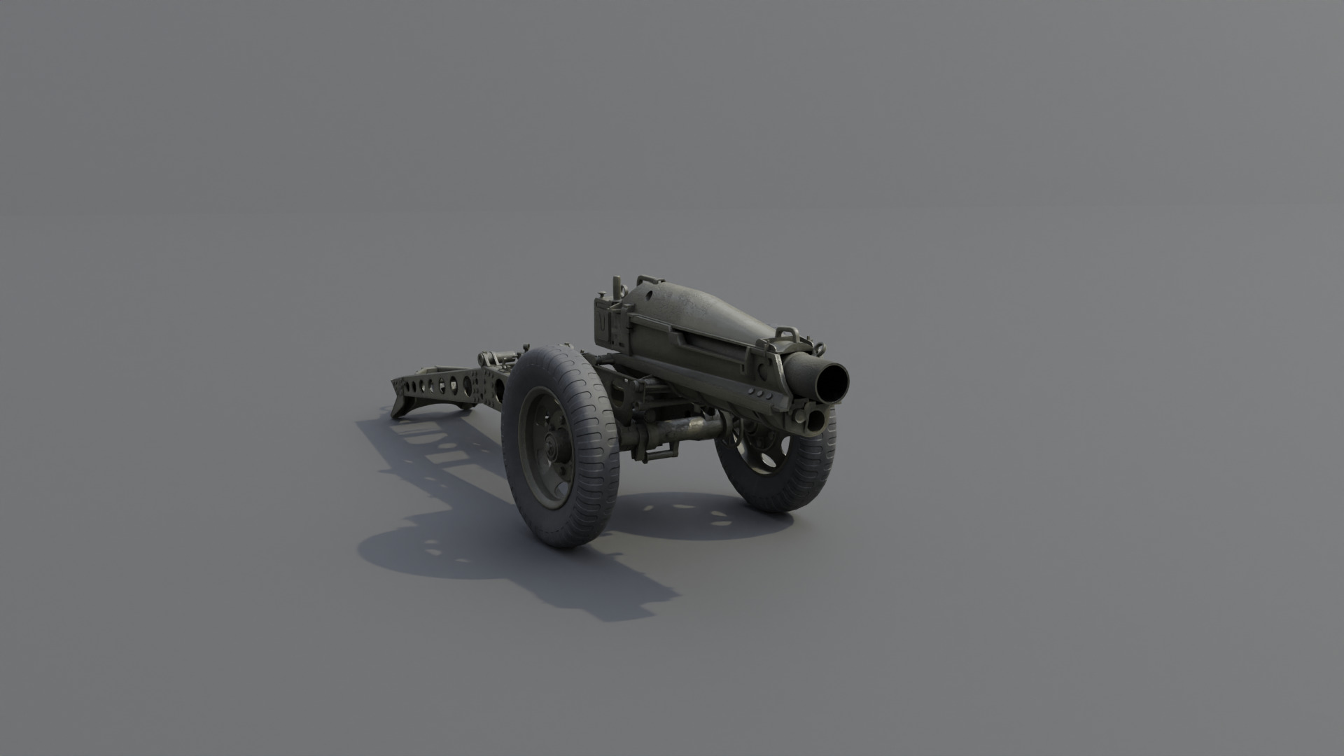75mm pack howitzer M1A1 Low-poly 3D model_12
