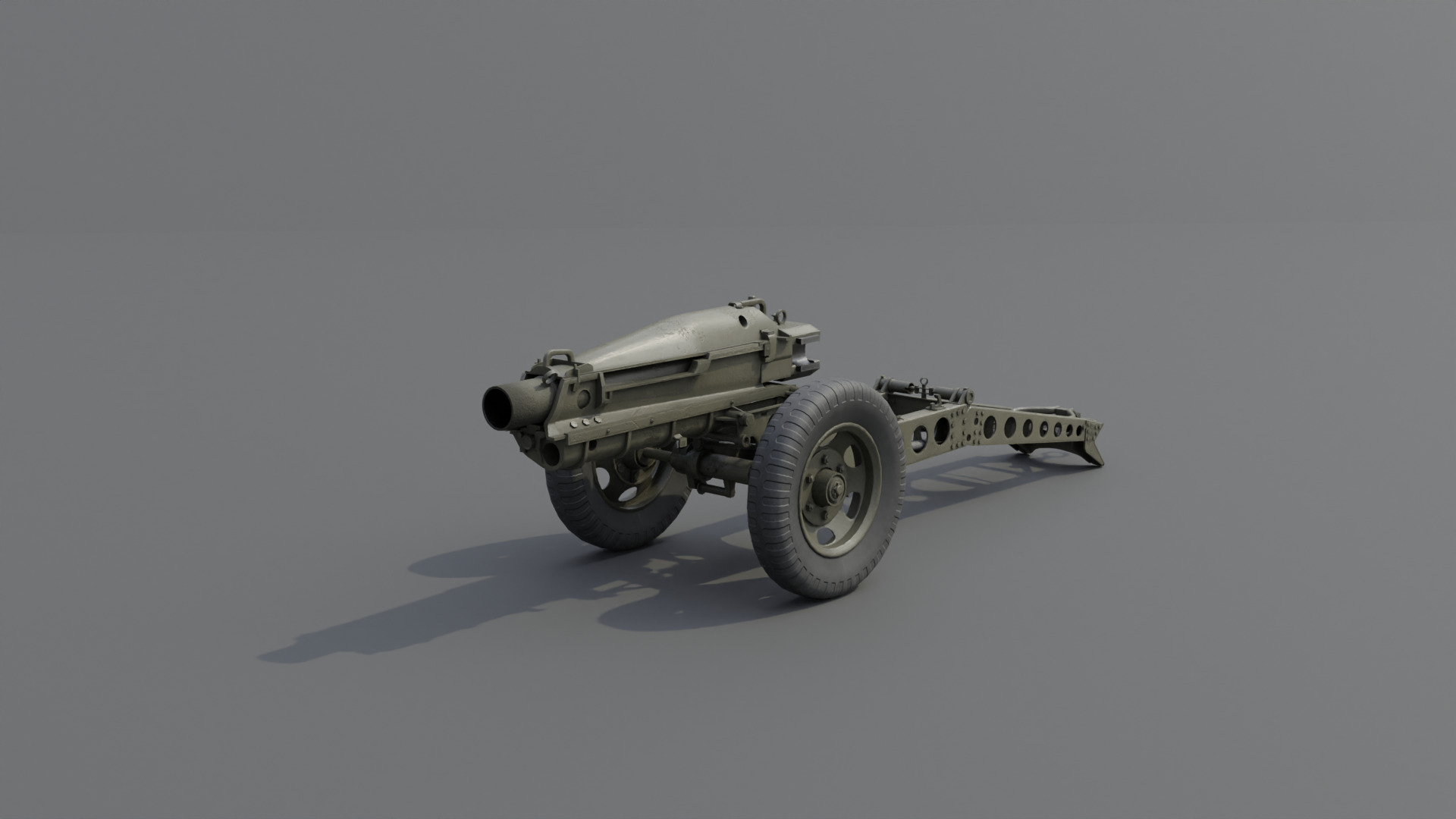 75mm pack howitzer M1A1 Low-poly 3D model_10