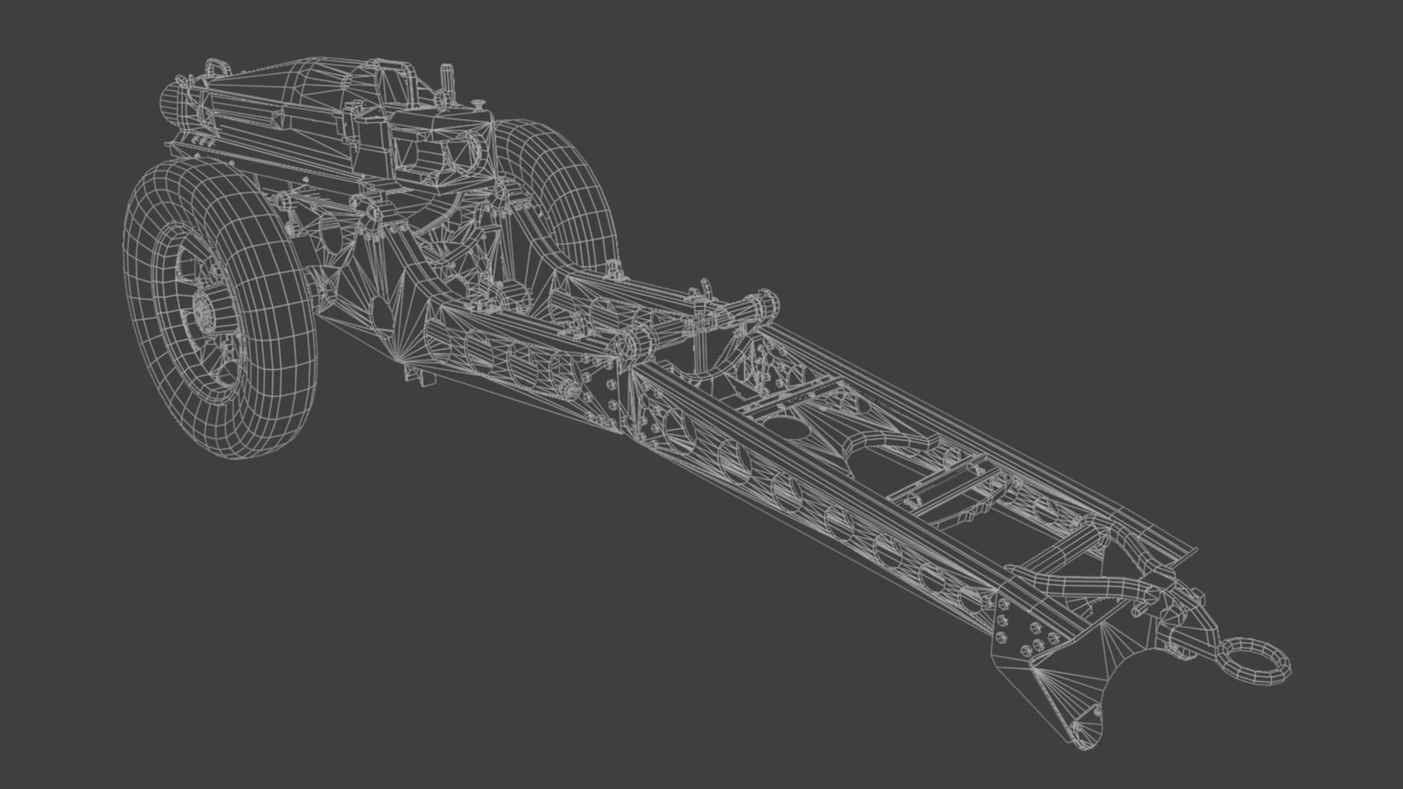 75mm pack howitzer M1A1 Low-poly 3D model_8