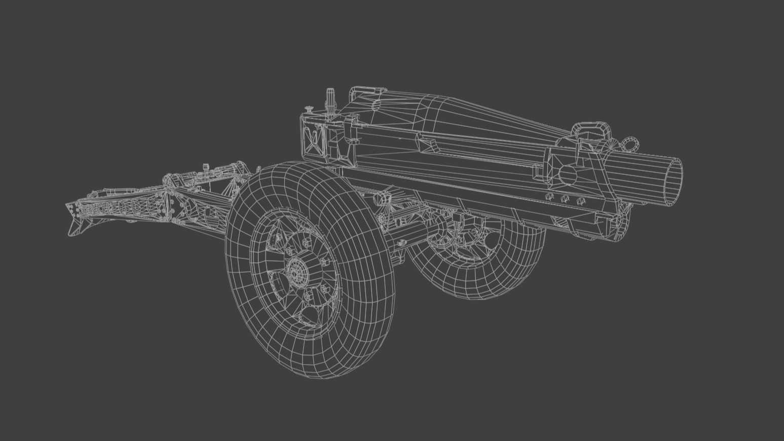 75mm pack howitzer M1A1 Low-poly 3D model_7