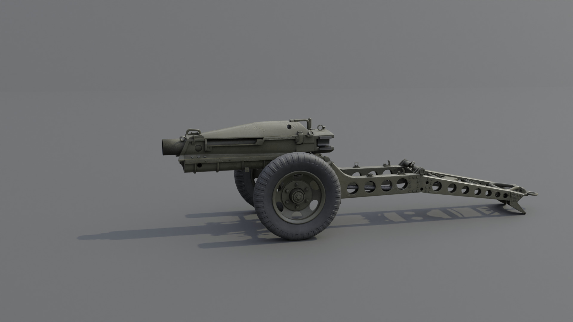 75mm pack howitzer M1A1 Low-poly 3D model_19