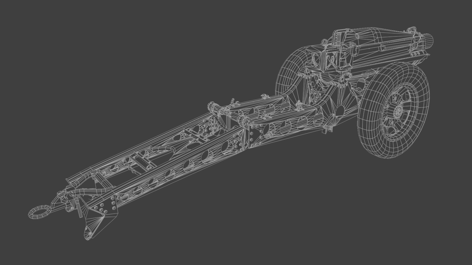 75mm pack howitzer M1A1 Low-poly 3D model_9