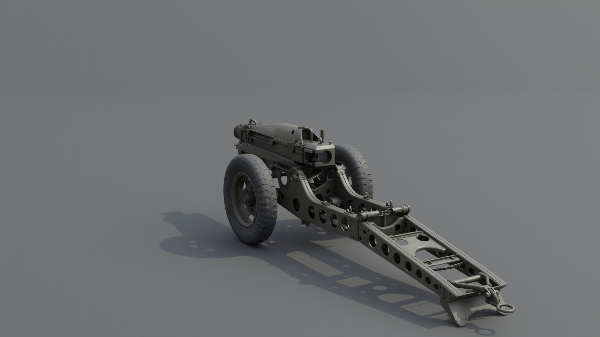 75mm pack howitzer M1A1 Low-poly 3D model_17