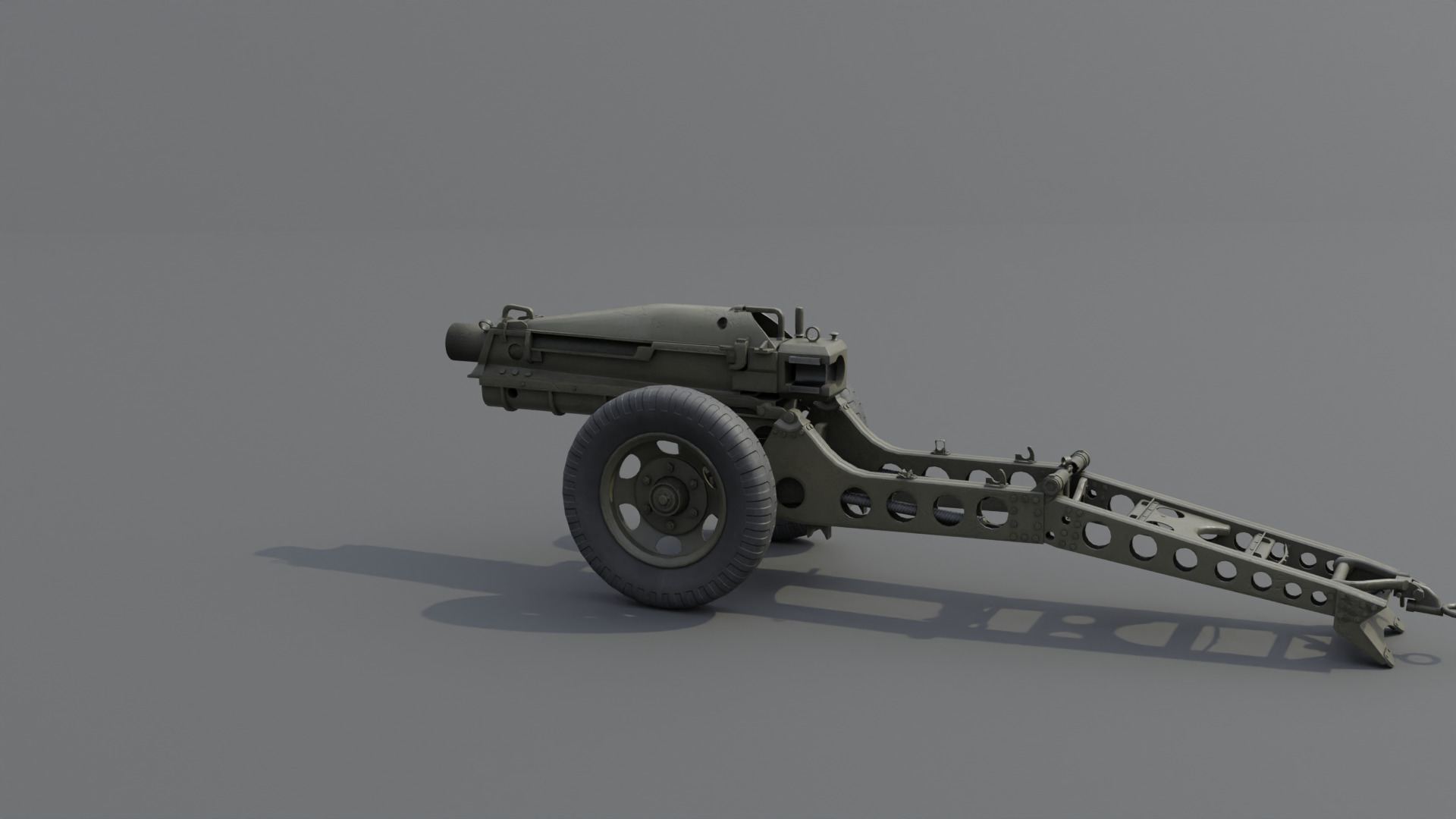75mm pack howitzer M1A1 Low-poly 3D model_18