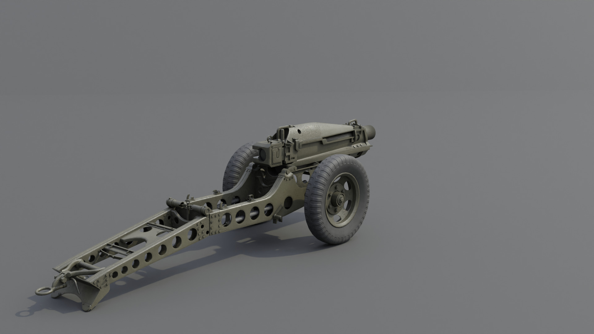 75mm pack howitzer M1A1 Low-poly 3D model_15