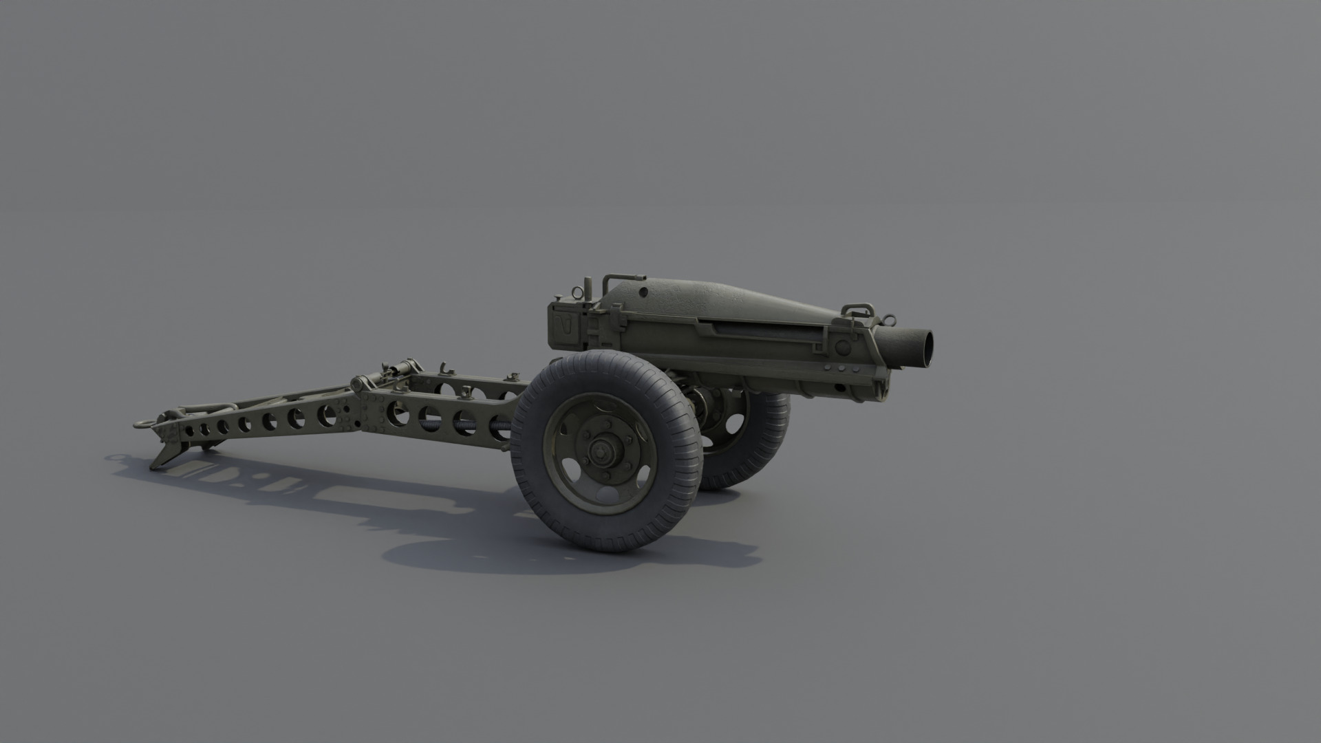 75mm pack howitzer M1A1 Low-poly 3D model_13