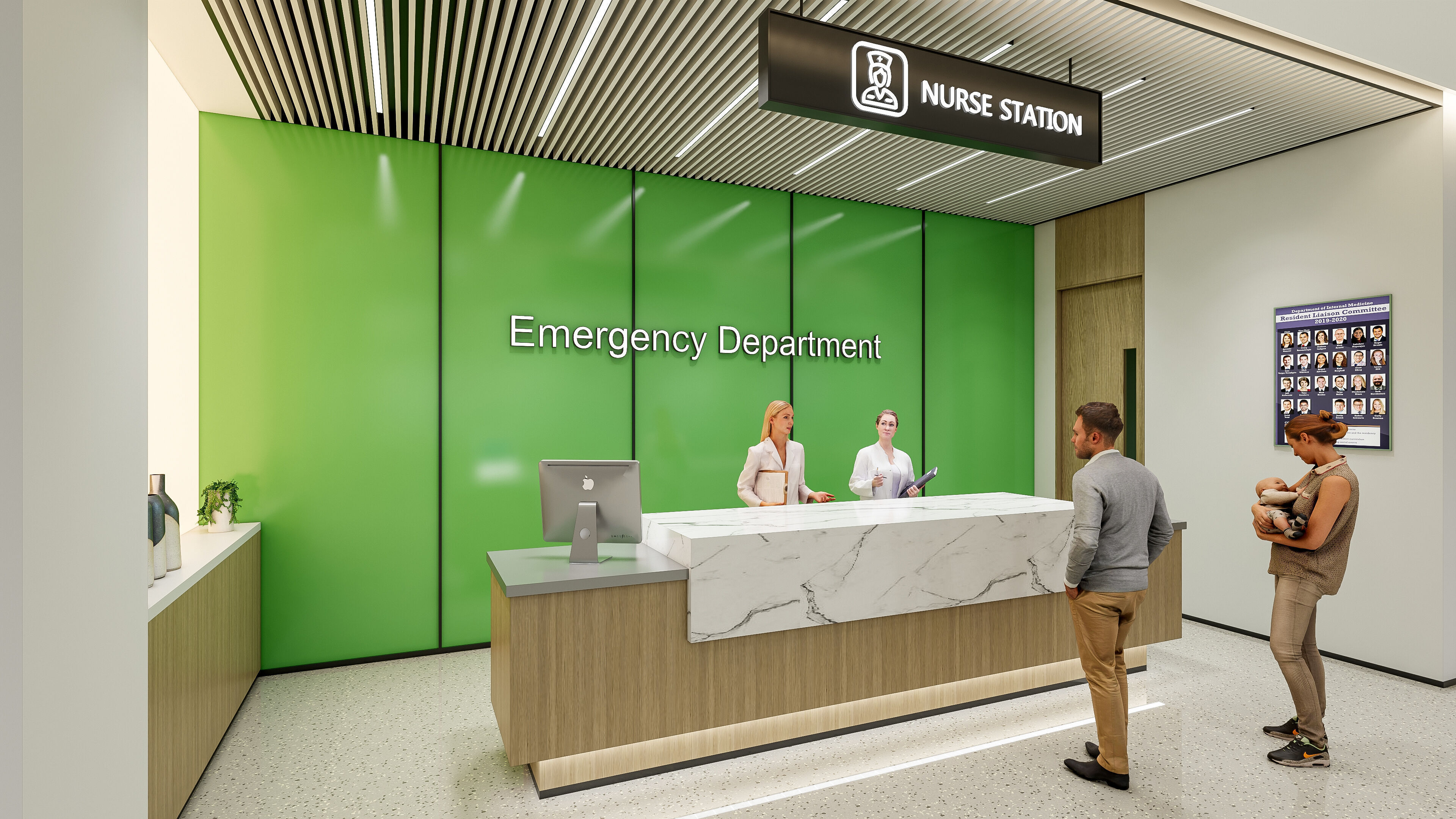 Hospital lobby reception hall 16 3D model_4