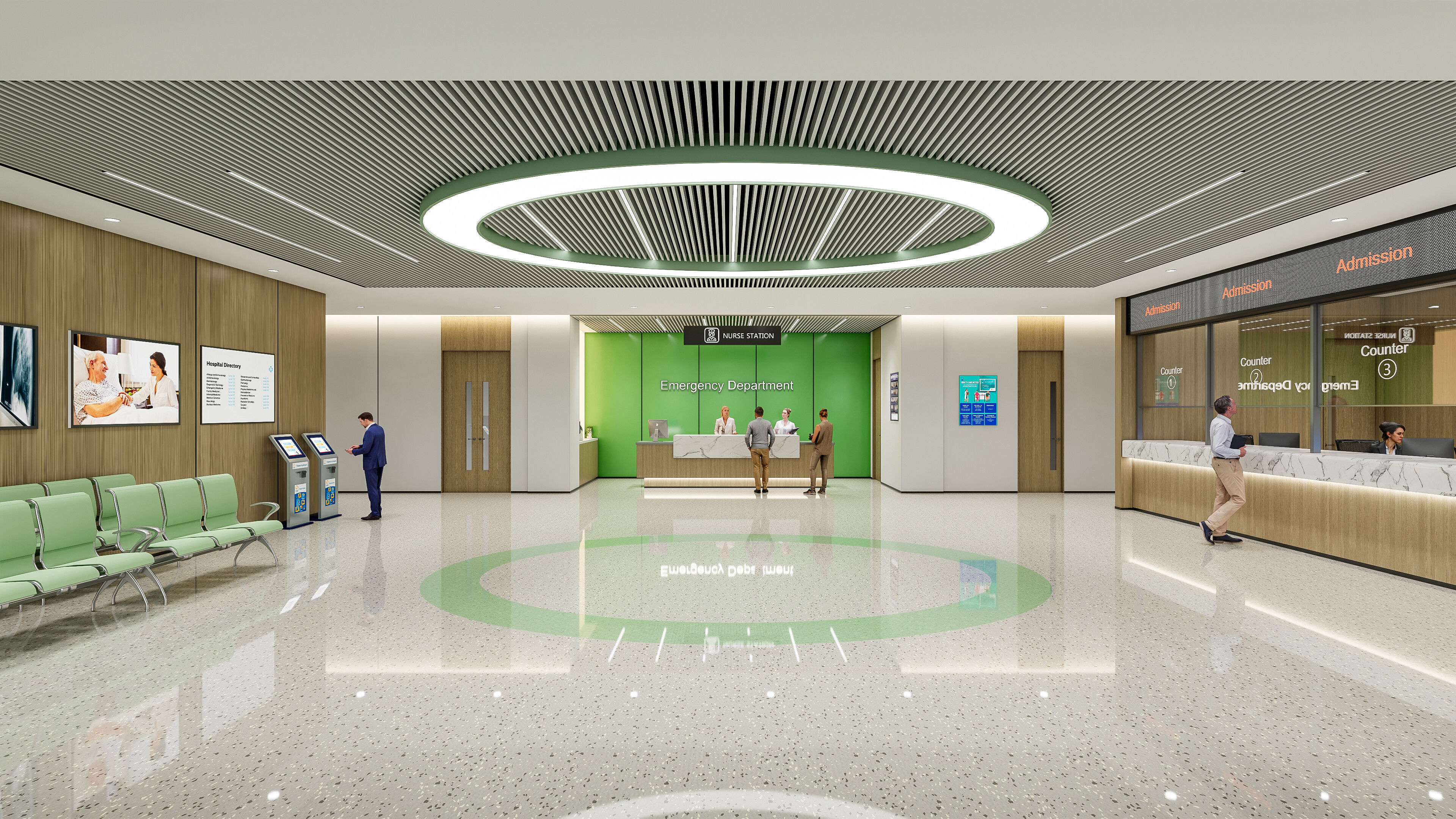Hospital lobby reception hall 16 3D model_1