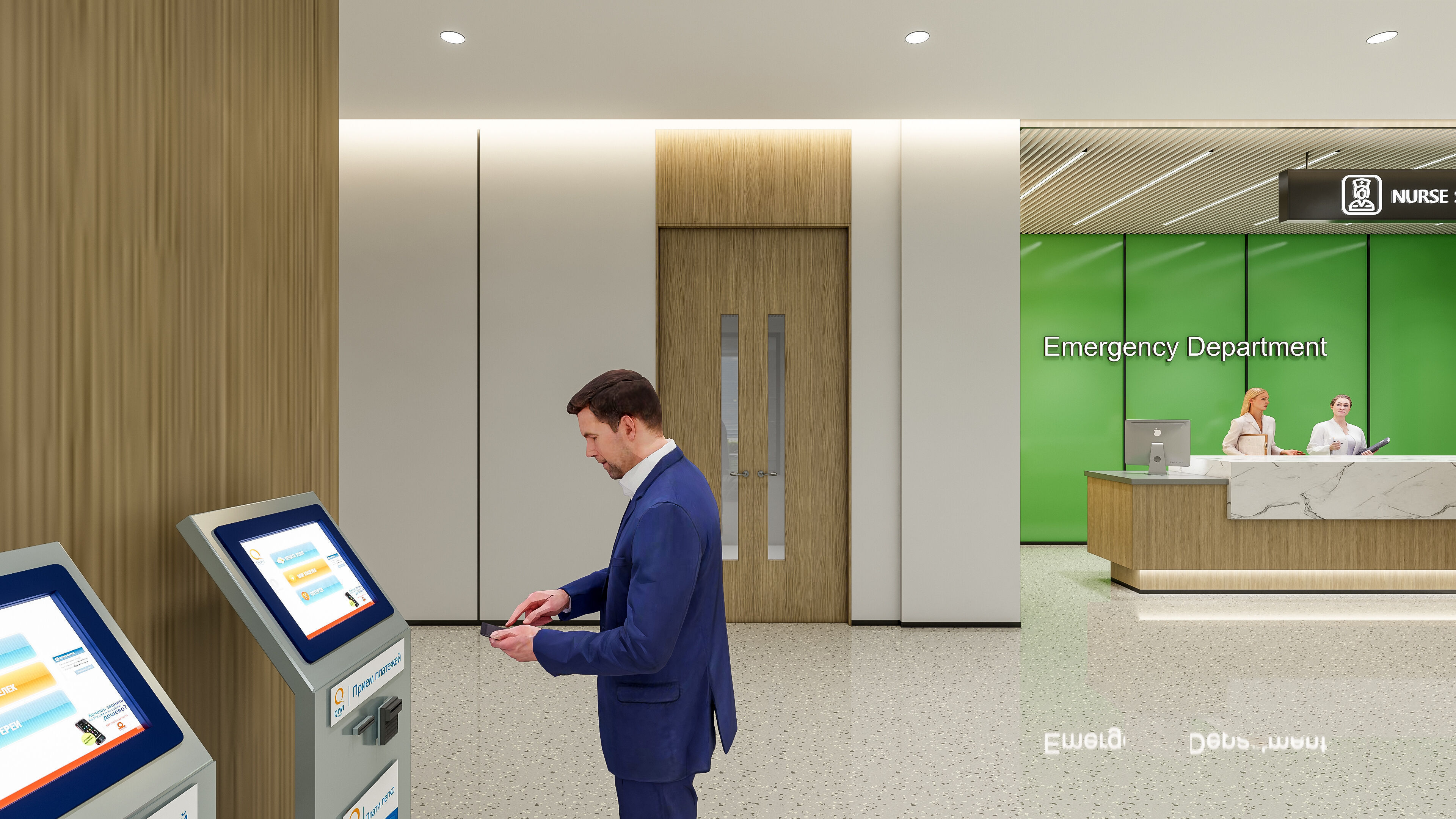 Hospital lobby reception hall 16 3D model_8