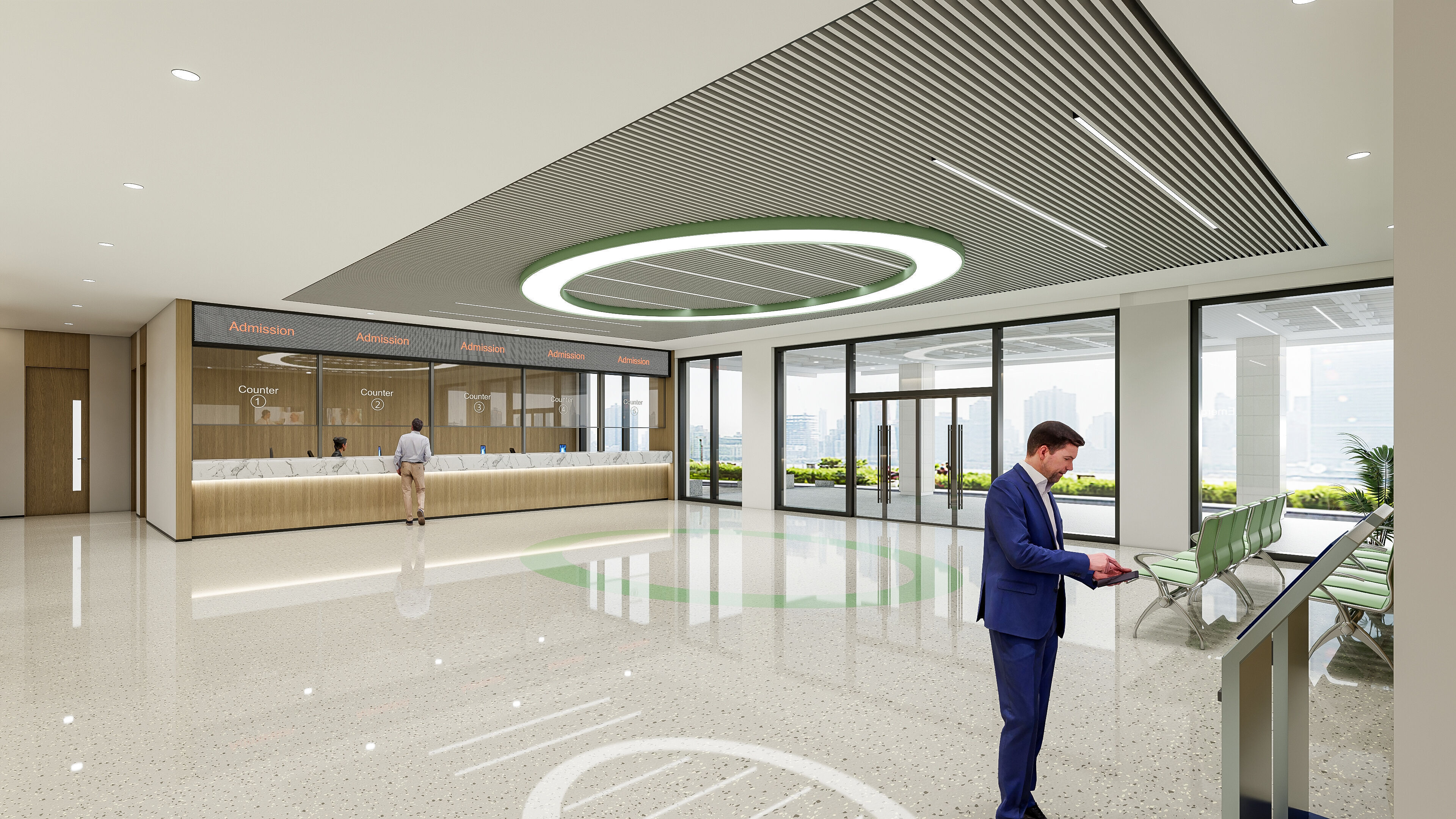 Hospital lobby reception hall 16 3D model_13