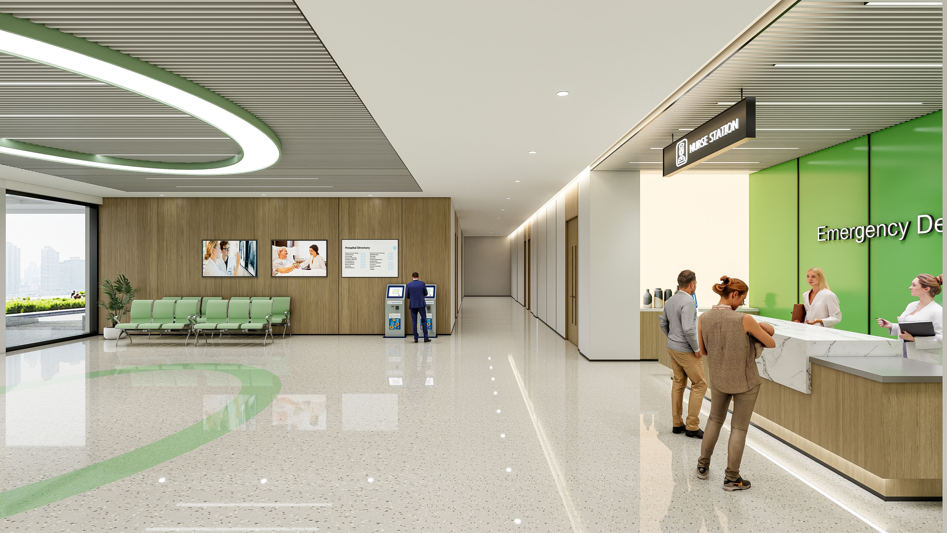 Hospital lobby reception hall 16 3D model_11