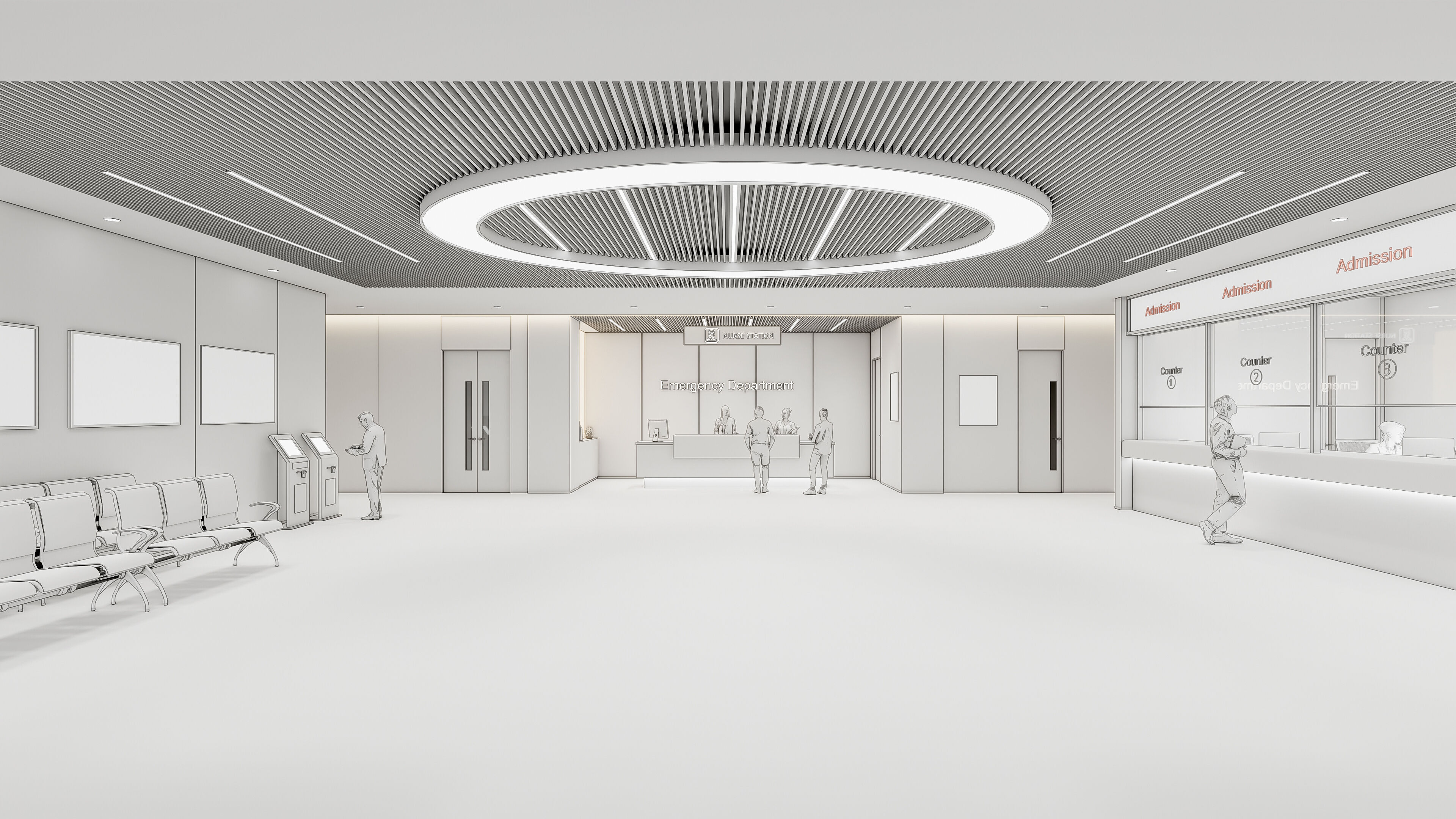 Hospital lobby reception hall 16 3D model_26