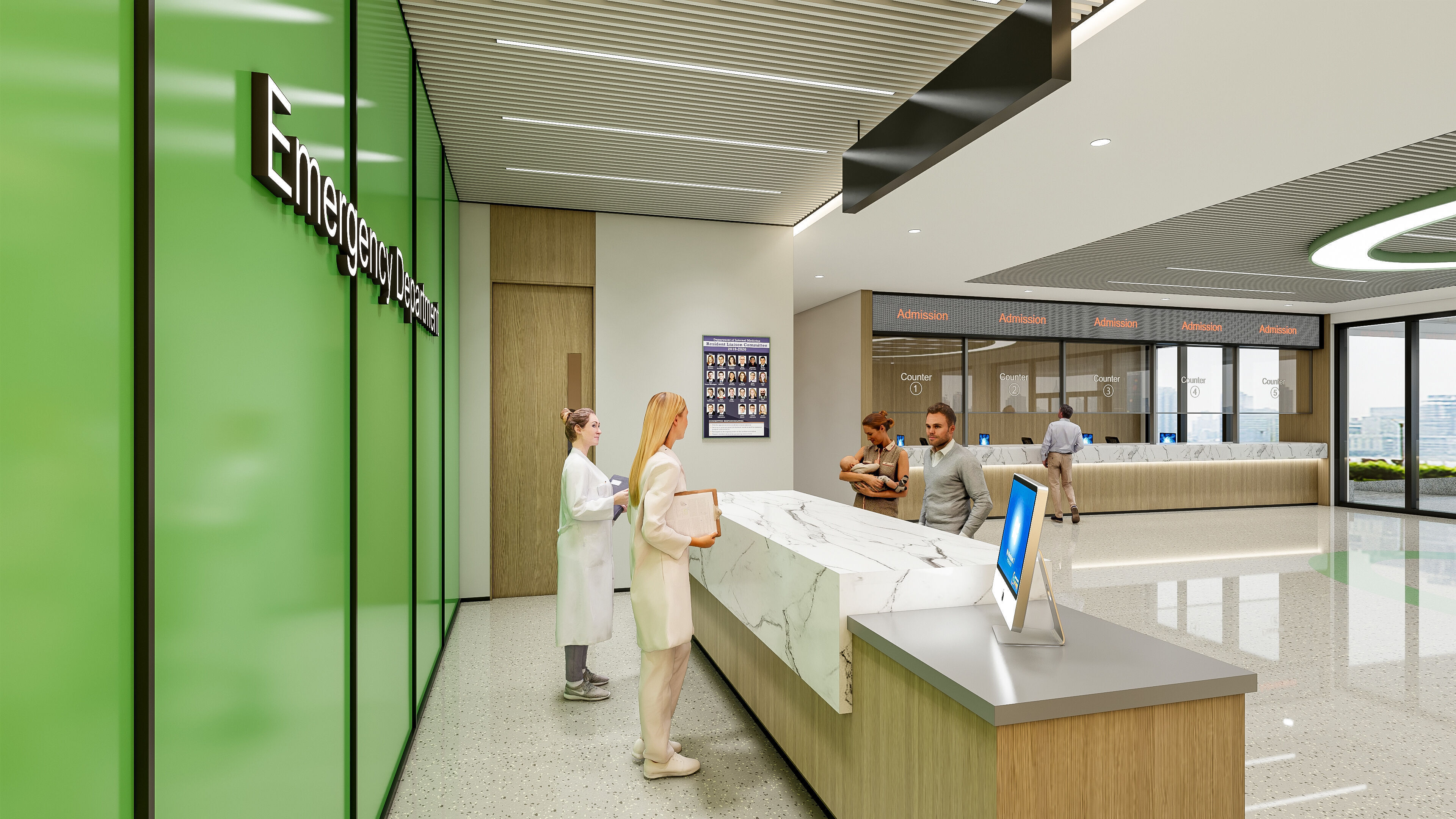 Hospital lobby reception hall 16 3D model_3