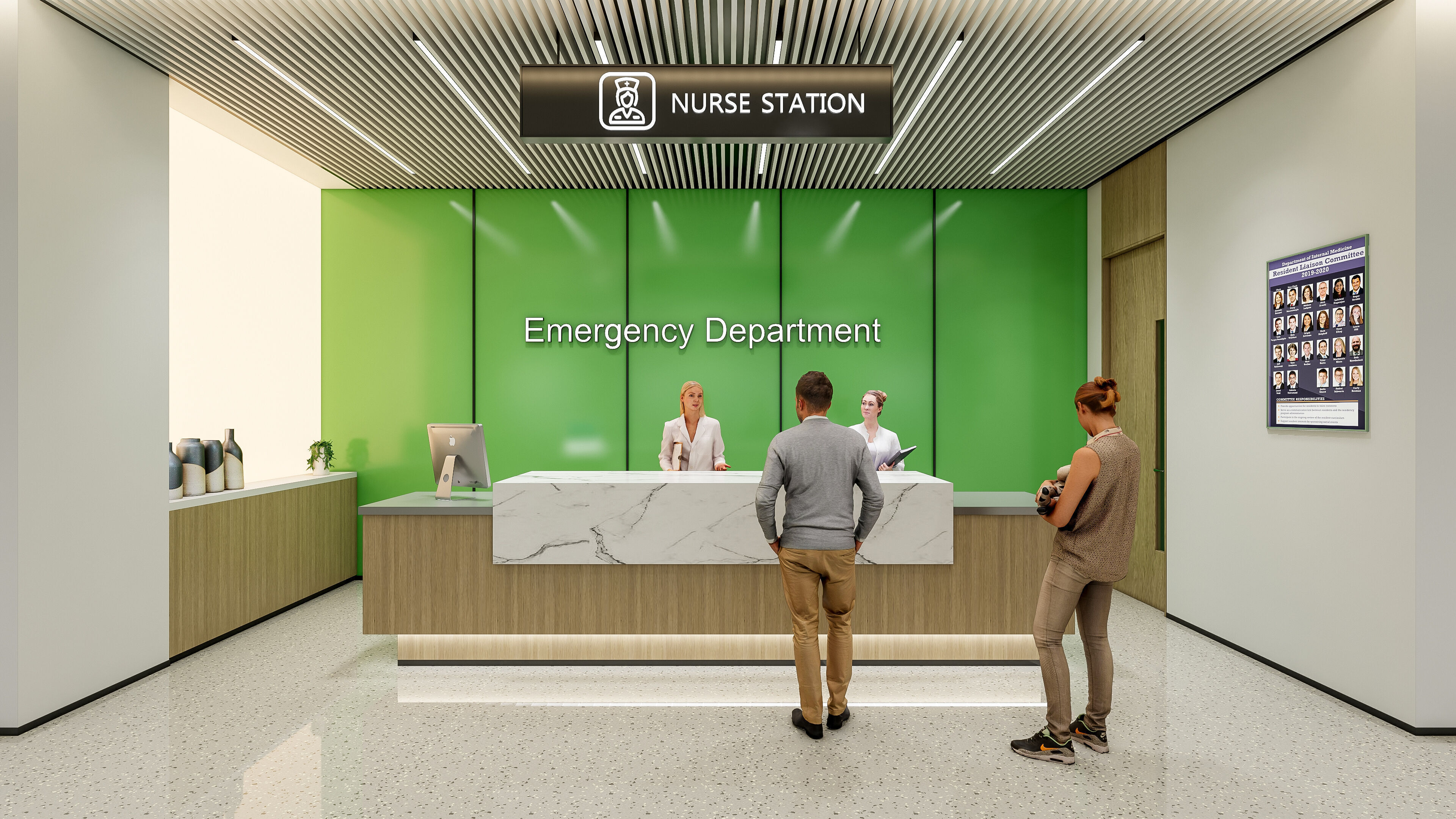 Hospital lobby reception hall 16 3D model_2