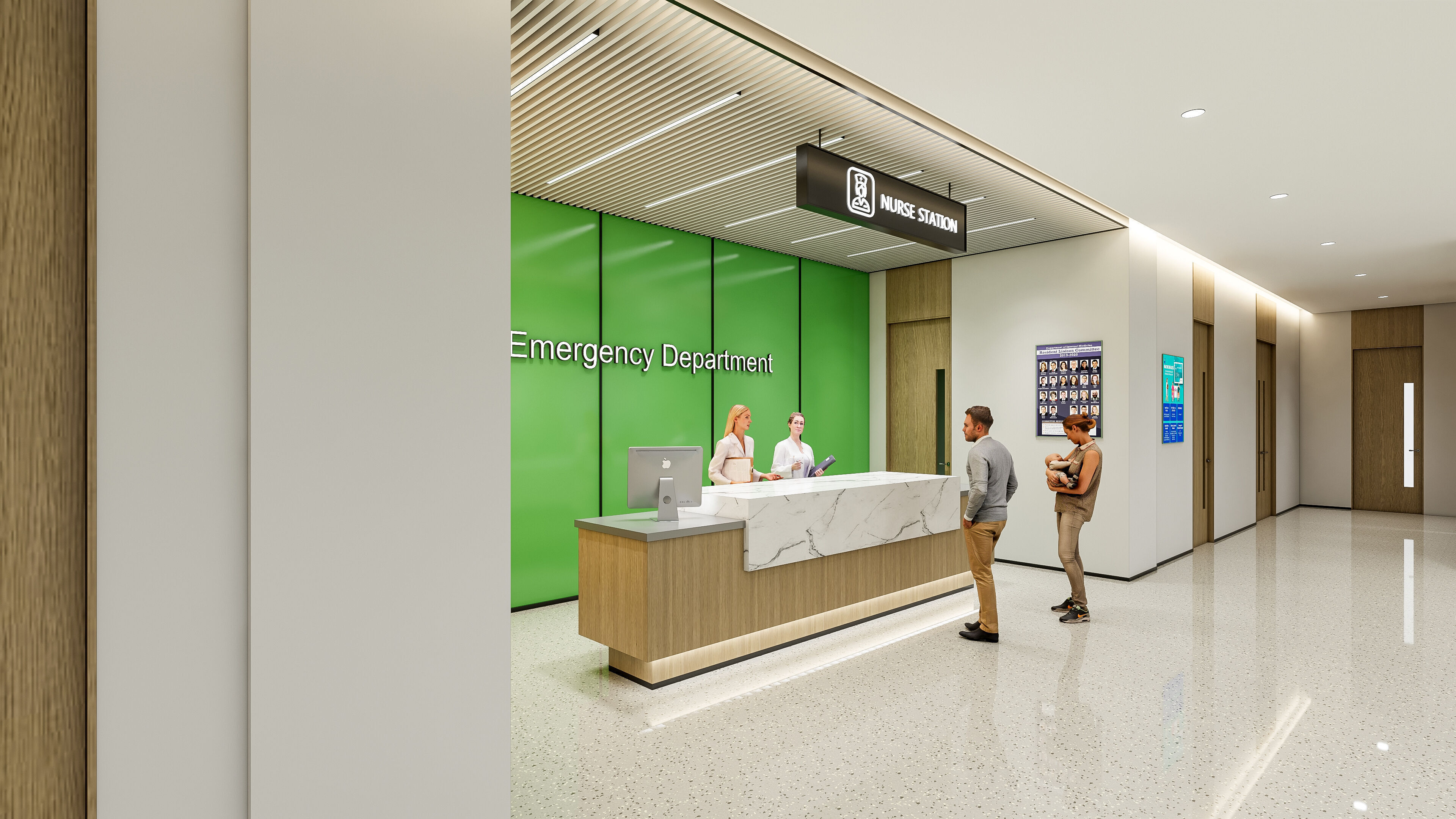 Hospital lobby reception hall 16 3D model_7