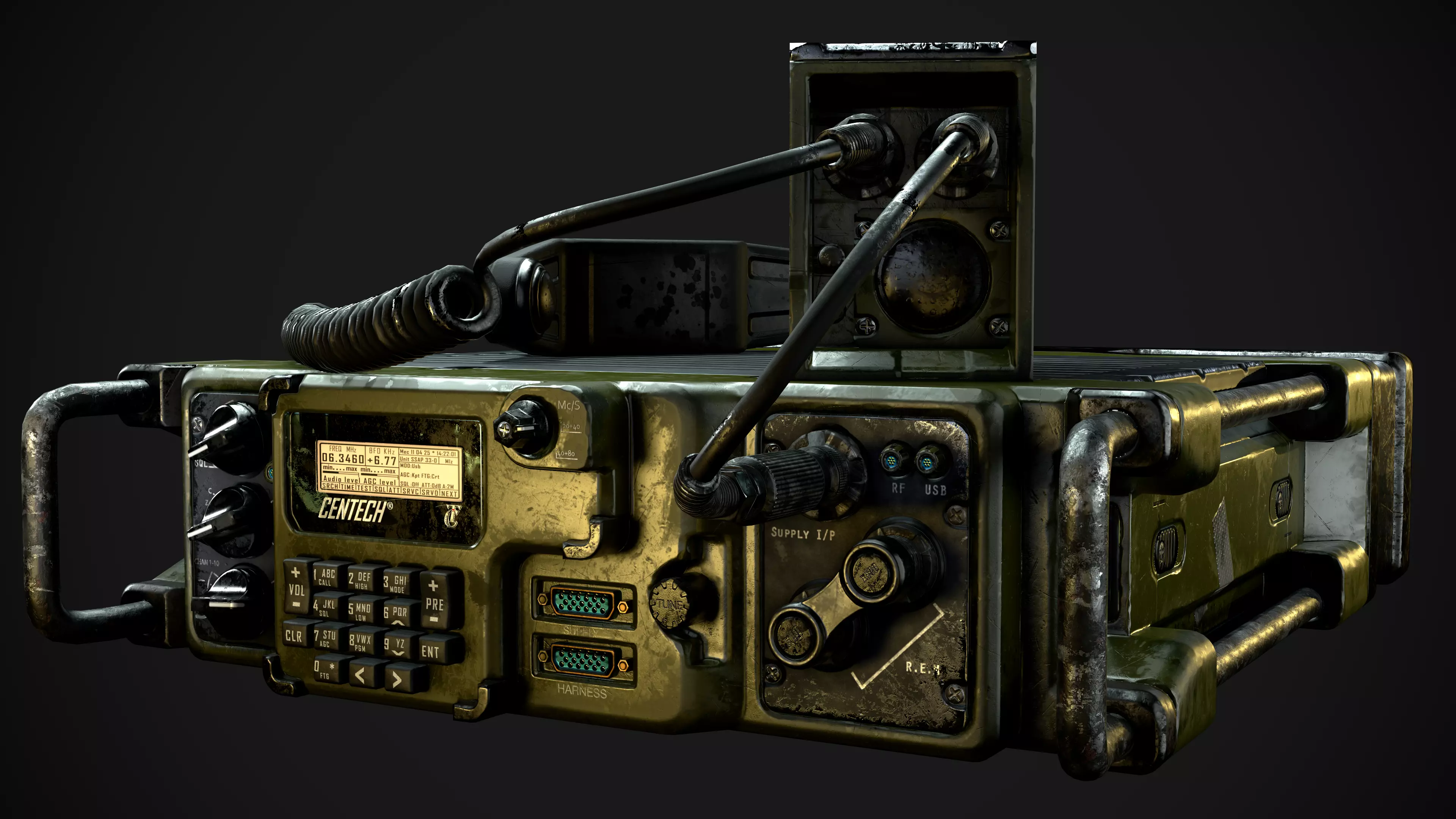 Military Radio Model Low-poly 3D model_0