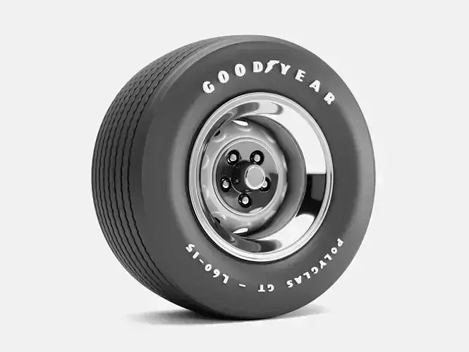 15x10 Mopar Rallye Wheel Goodyear Polyglas L60 Tire