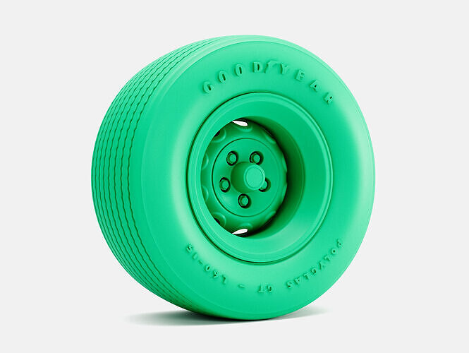 15x10 Mopar Rallye Wheel Goodyear Polyglas L60 Tire 3D print model