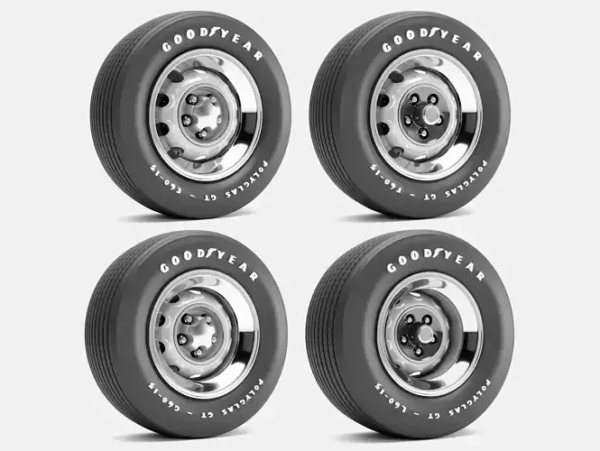 15x6 15x7 15x8 15x10 Mopar Rallye Wheels Goodyear Polyglas Tires
