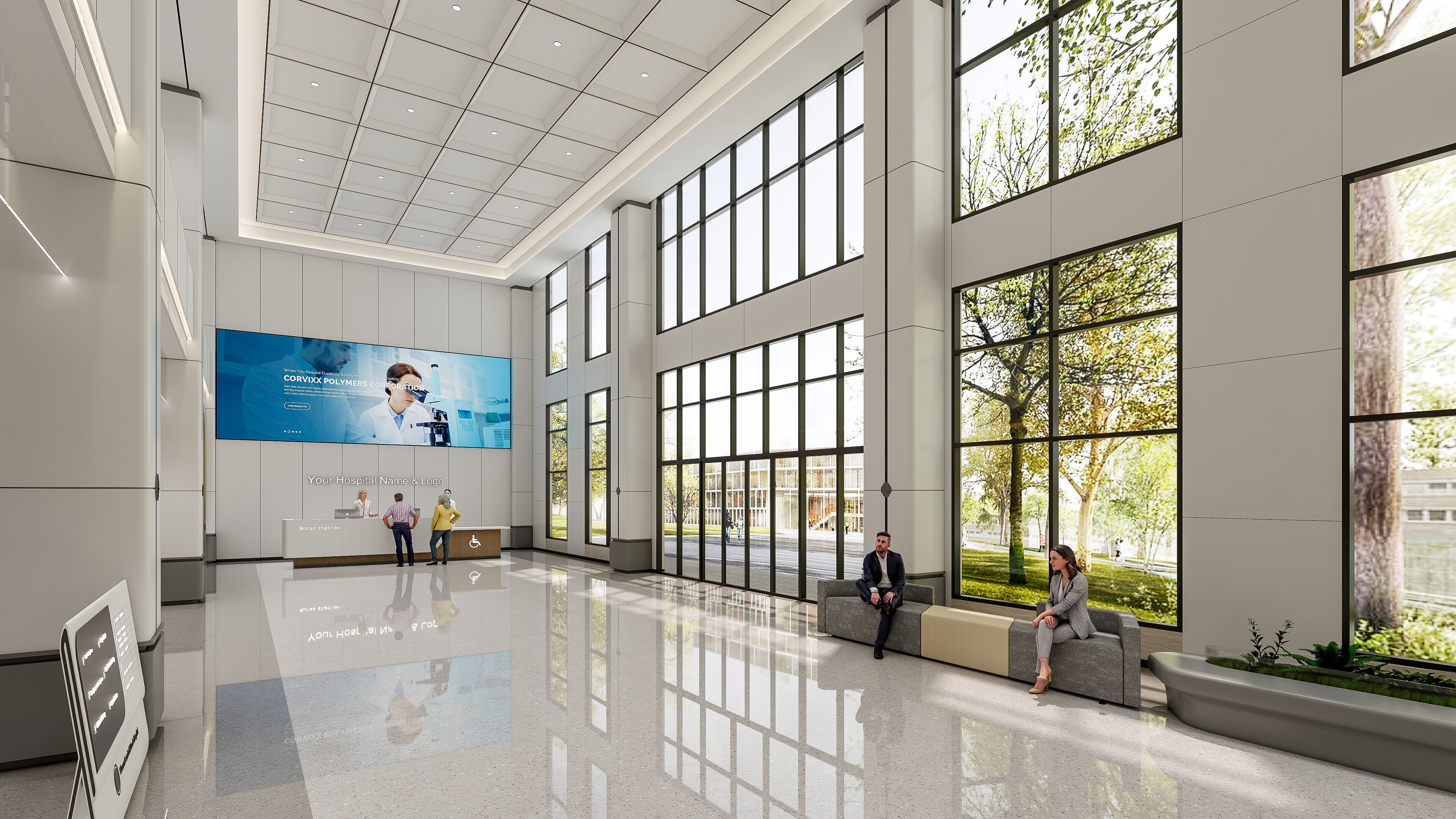 Hospital lobby reception hall 17 3D model