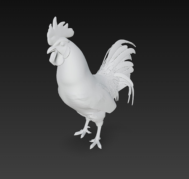 Black Rooster 3D Model Basic - Low Poly Simple Low-poly 3D model_9