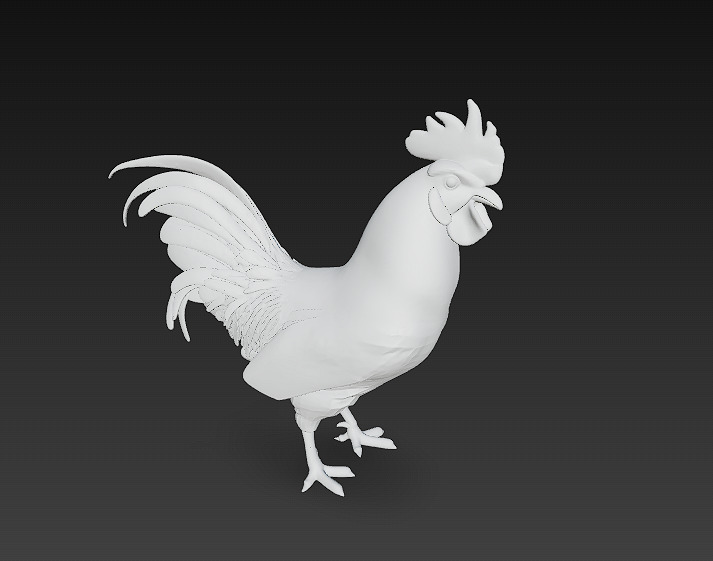 Black Rooster 3D Model Basic - Low Poly Simple Low-poly 3D model_8