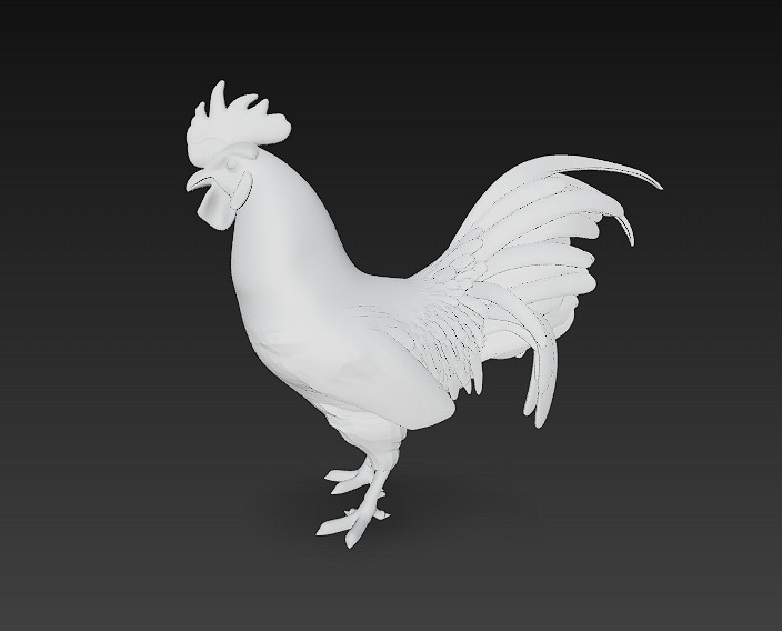 Black Rooster 3D Model Basic - Low Poly Simple Low-poly 3D model_10